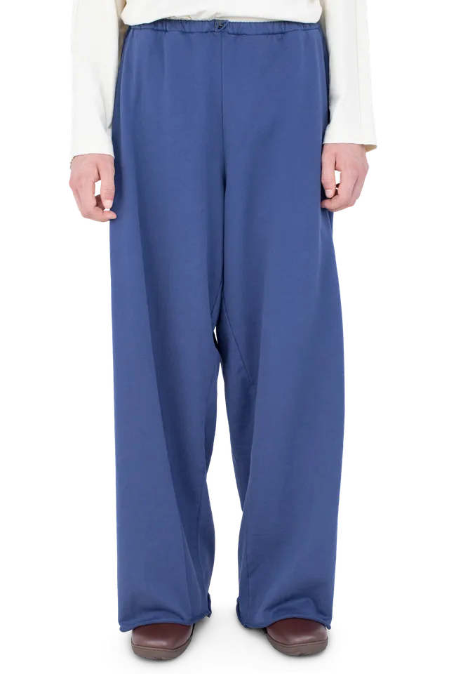 Kiko Kostadinov Bottoms VELEKA Wide Trousers pantalon large coton bleu