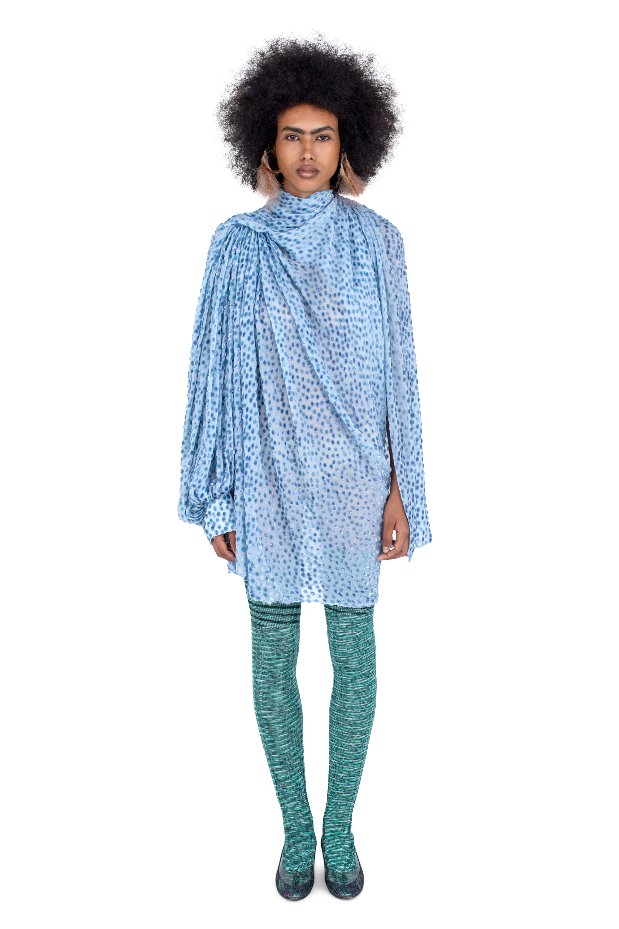 Kiko Kostadinov Dresses CASPIAN Dress robe Powder Blue viscose soie