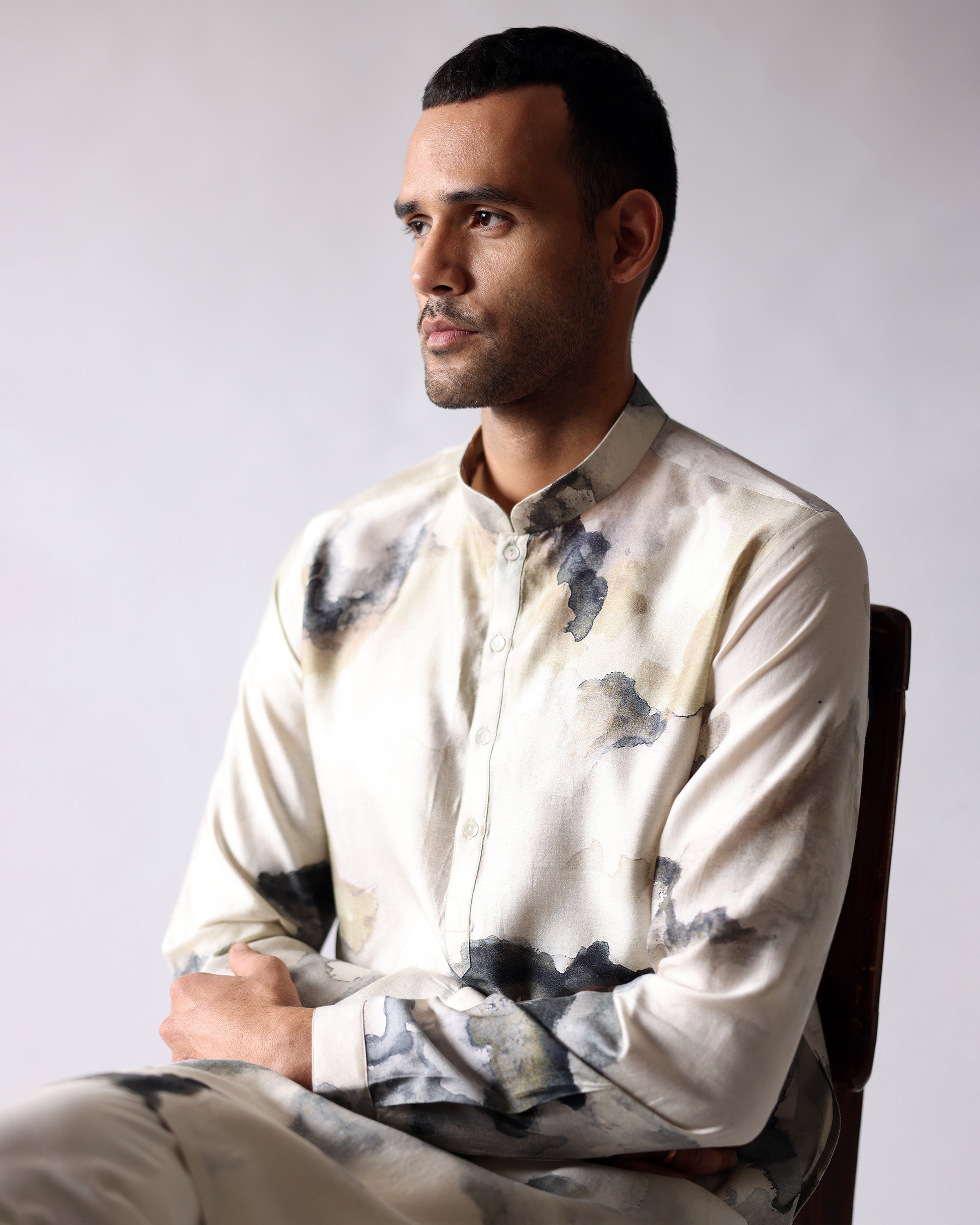 COUNTRYMADE Kurtas CHROMITE PRINTED KURTA kurta imprimé en soie