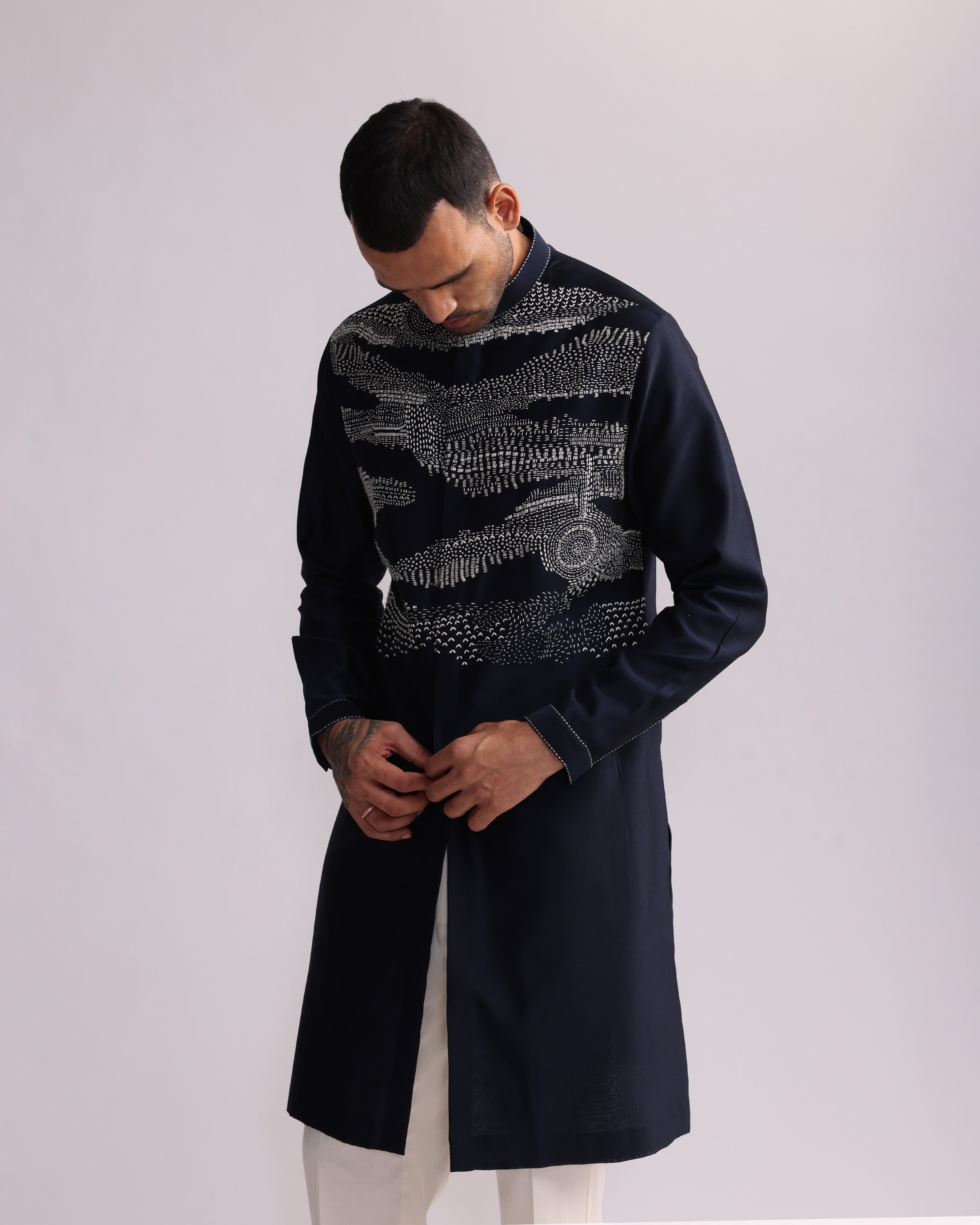 COUNTRYMADE Kurtas TRAIL DUST PLACEMENT KURTA SET kurta brodé