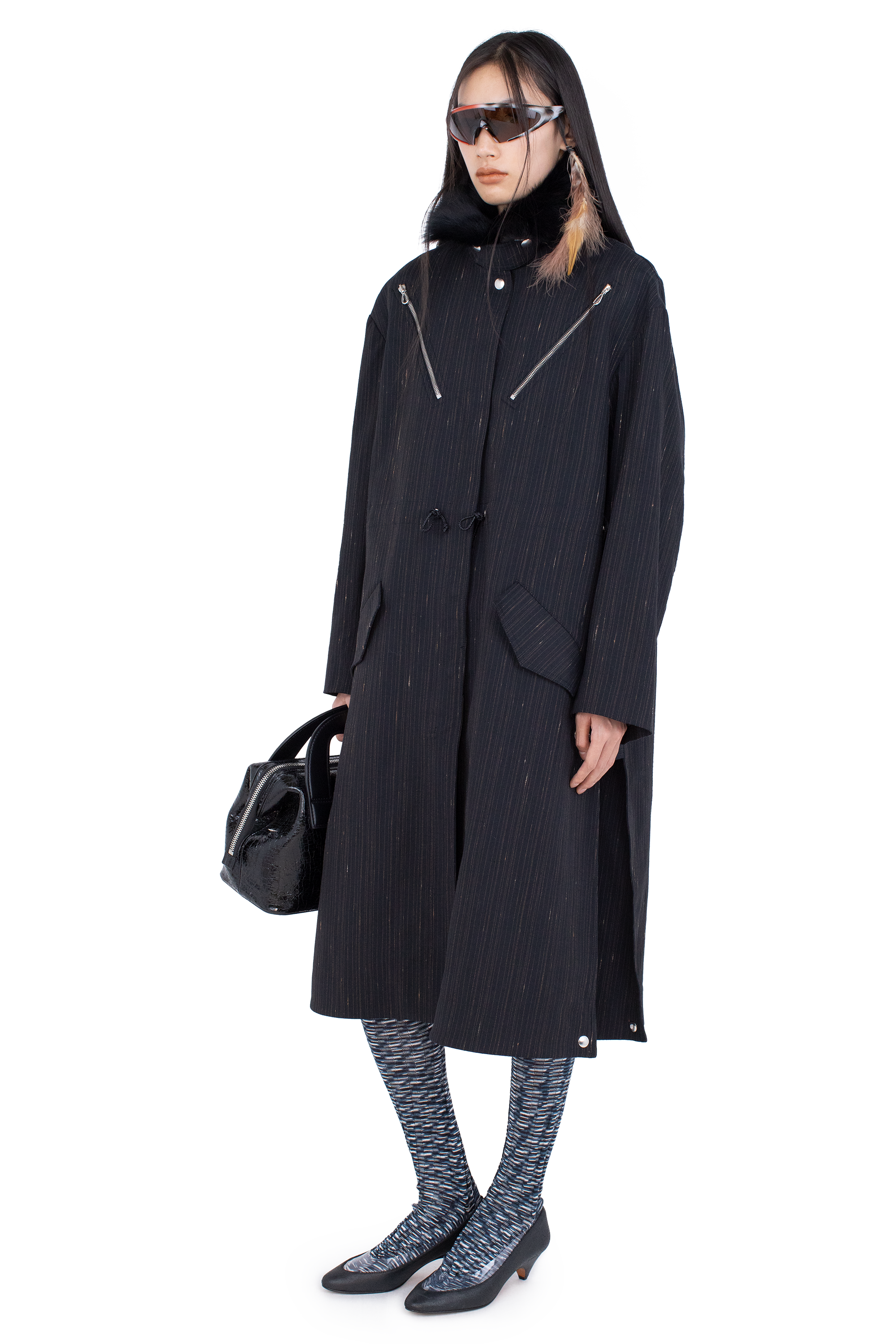 Kiko Kostadinov Outerwear OSPREY Coat manteau Charcoal Rose en laine