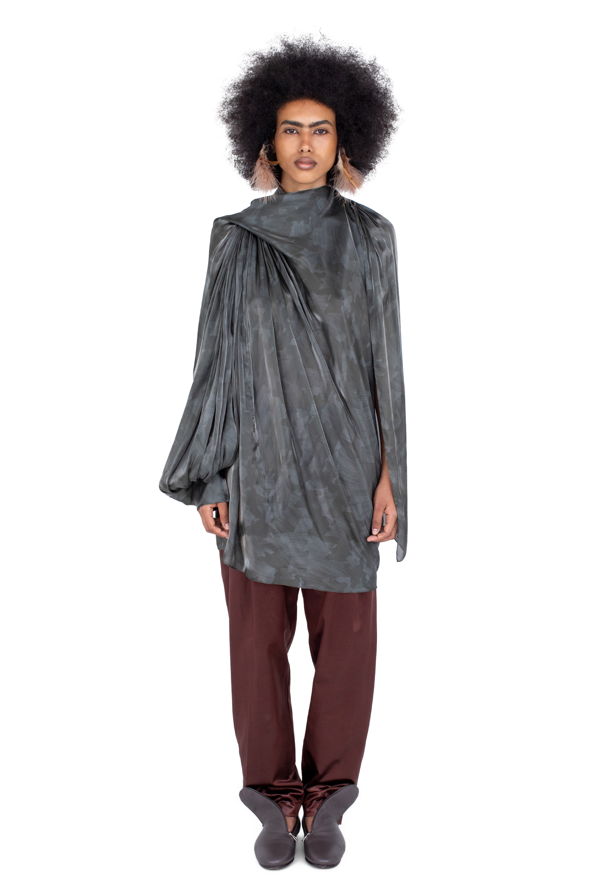 Kiko Kostadinov Dresses CASPIAN Dress robe Slate Brush satin