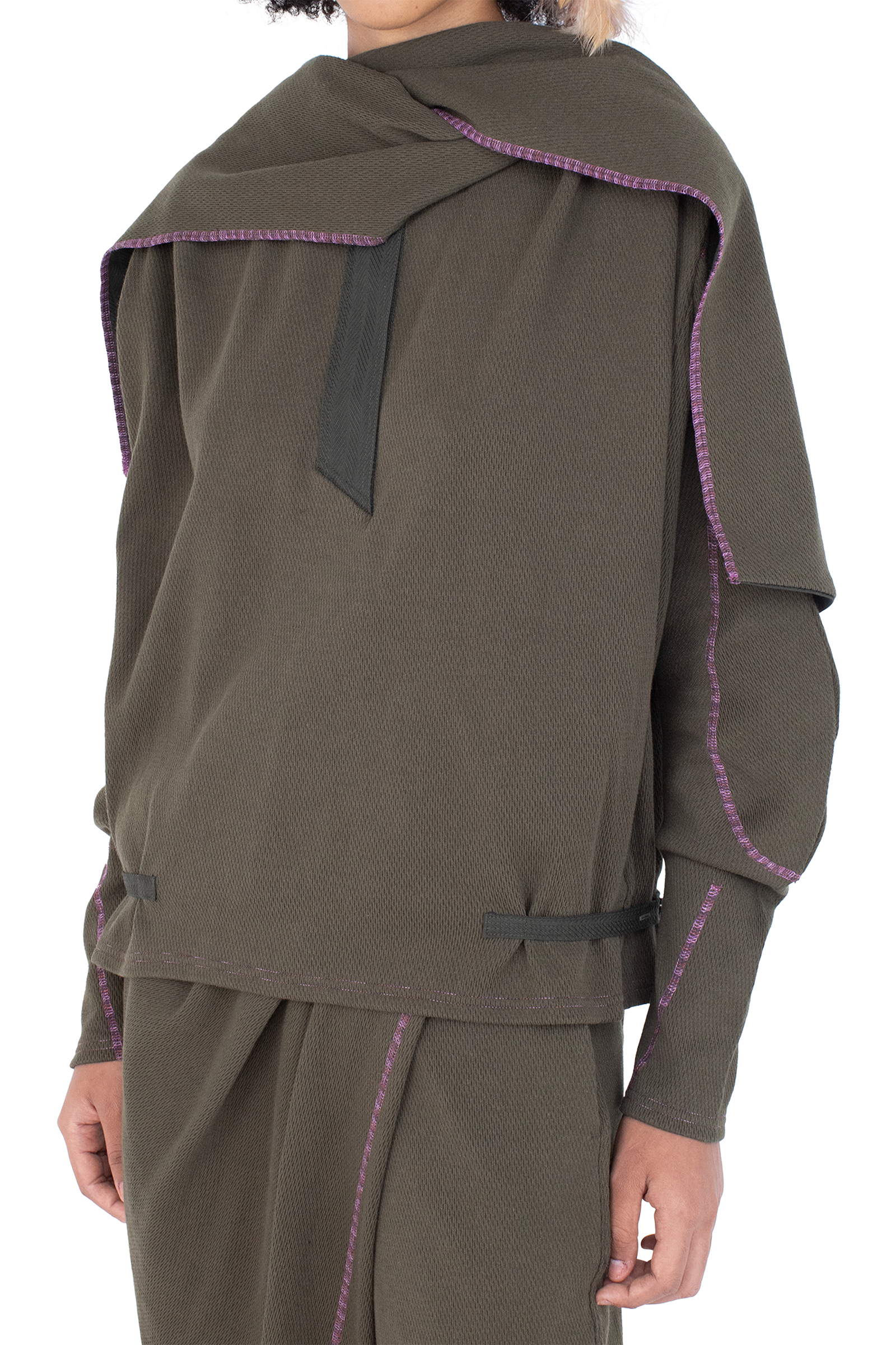Kiko Kostadinov Tops PETREL Hooded Pullover pull Cedar Green coton