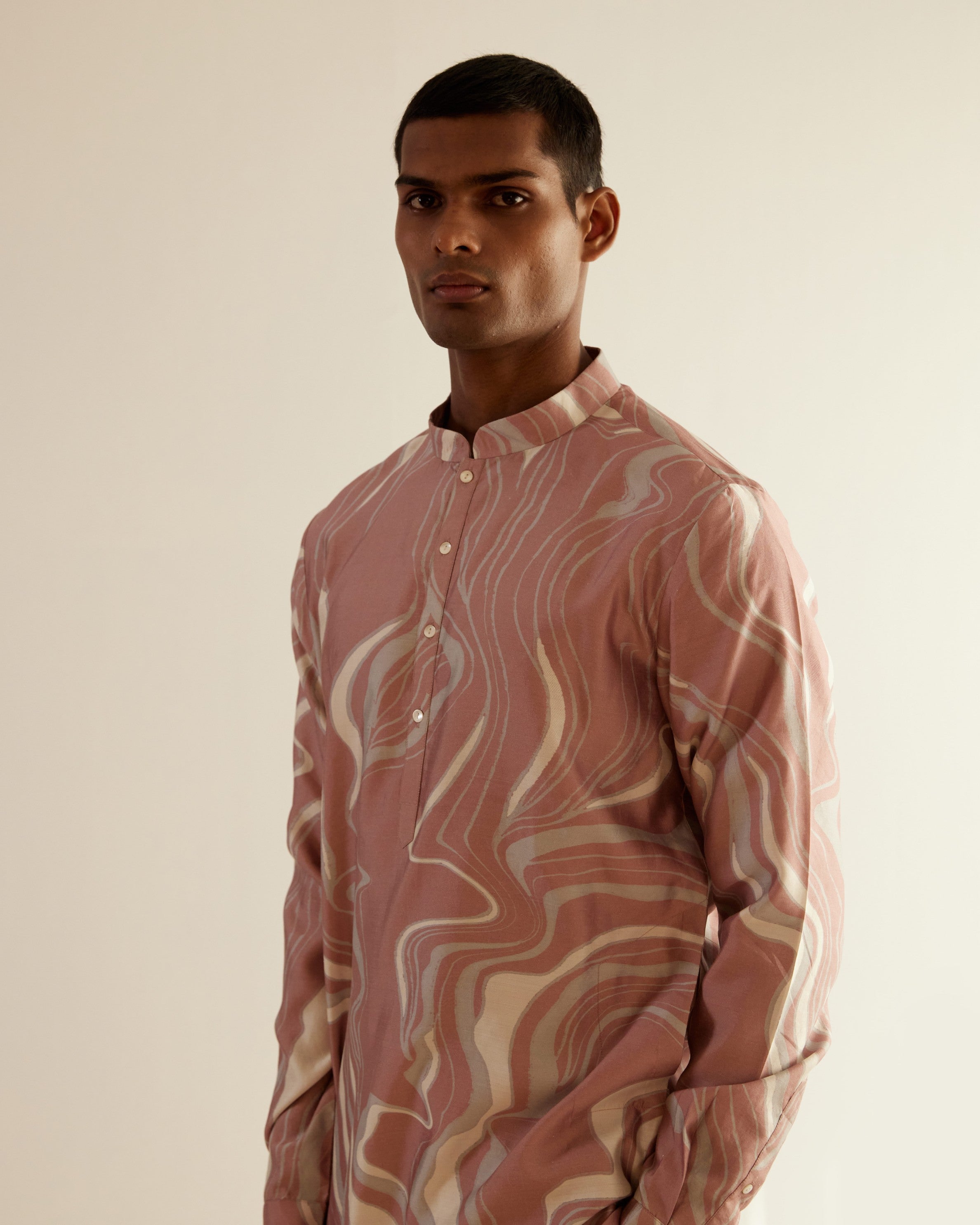 COUNTRYMADE Kurtas Infinity Print Kurta Set ensemble kurta rose poudré
