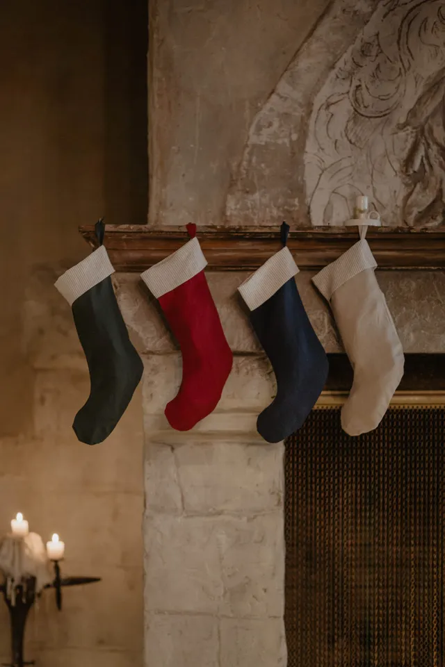Laumë linen Christmas Linen bas de Noël Oatmeal en lin