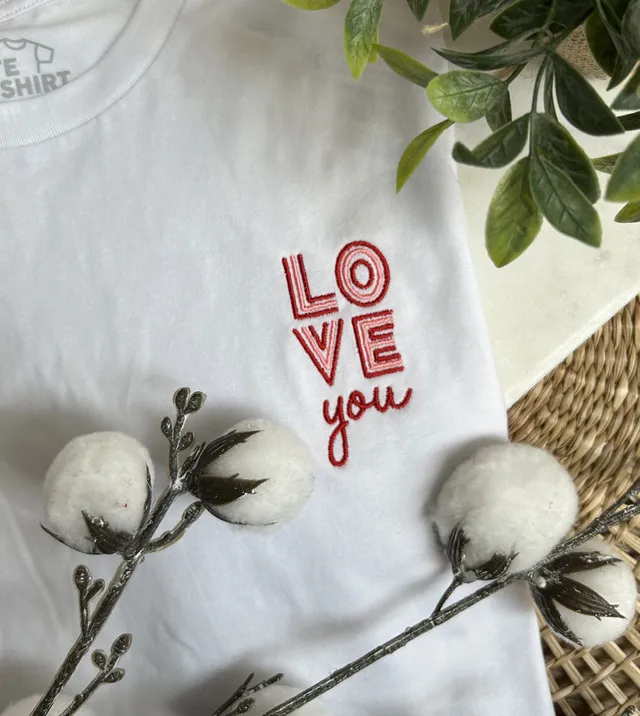 Juste Un T-shirt T-shirts Brodés Love You t-shirt brodé