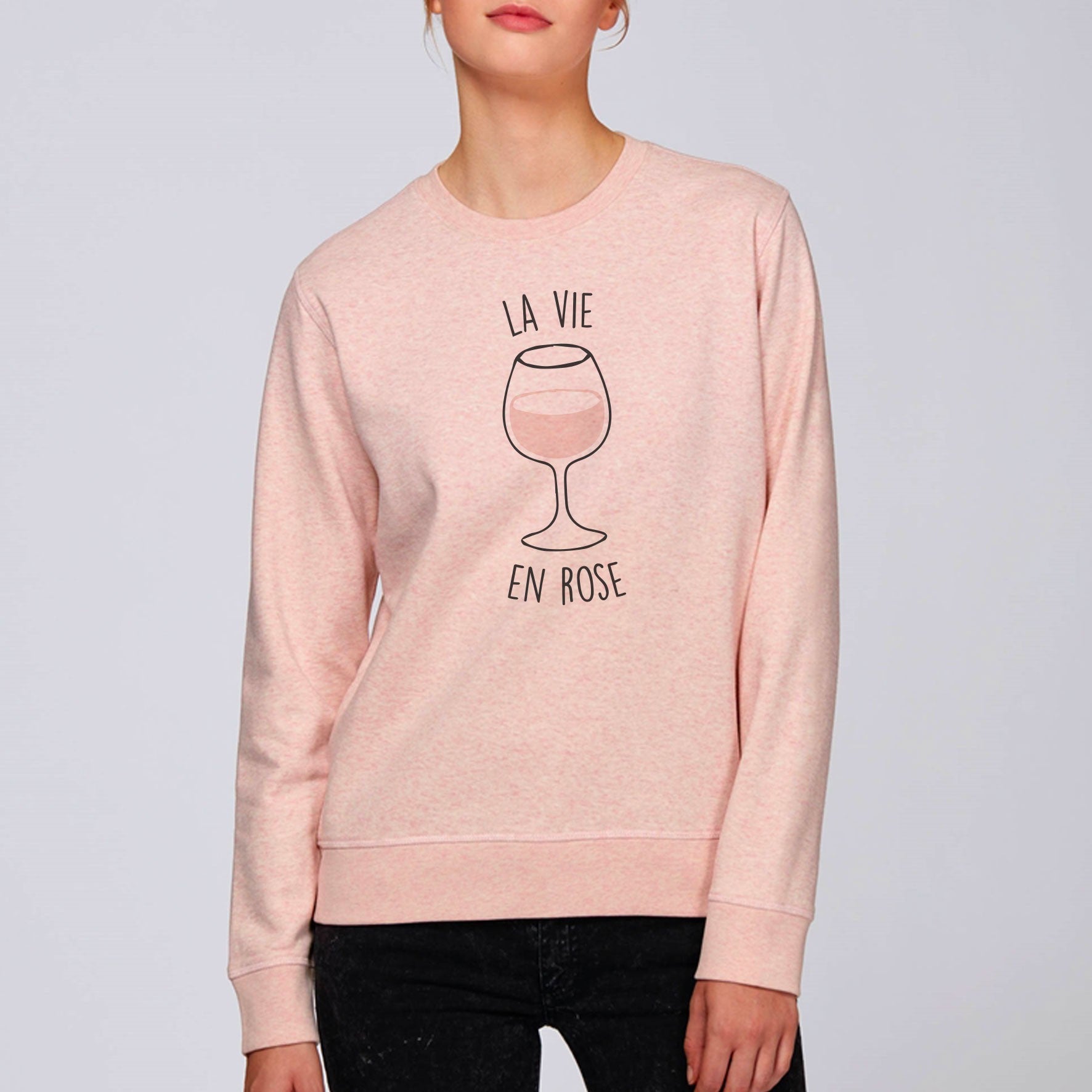 Juste Un T-shirt Sweats Imprimés La vie en rose sweat femme