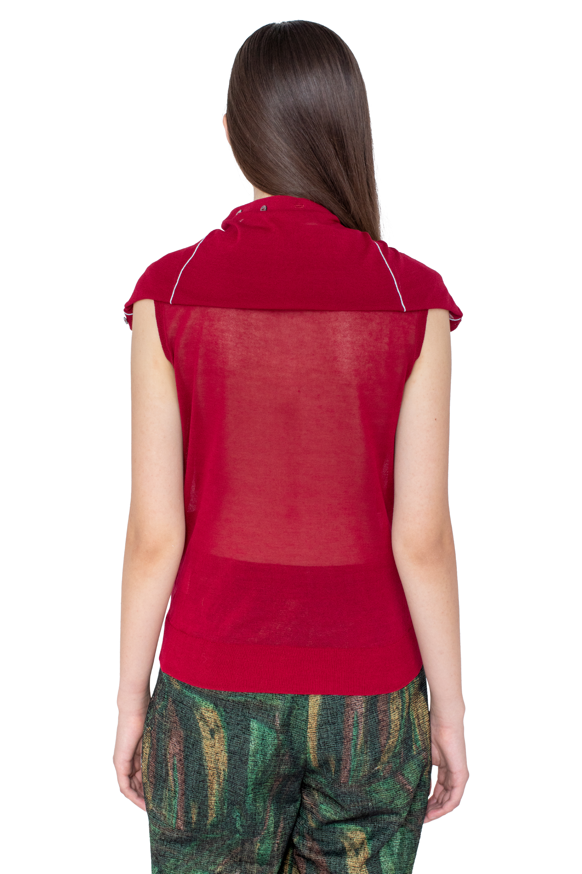 Kiko Kostadinov Knitwear KREINER Knit Roll Neck pull bordeaux en coton mélangé