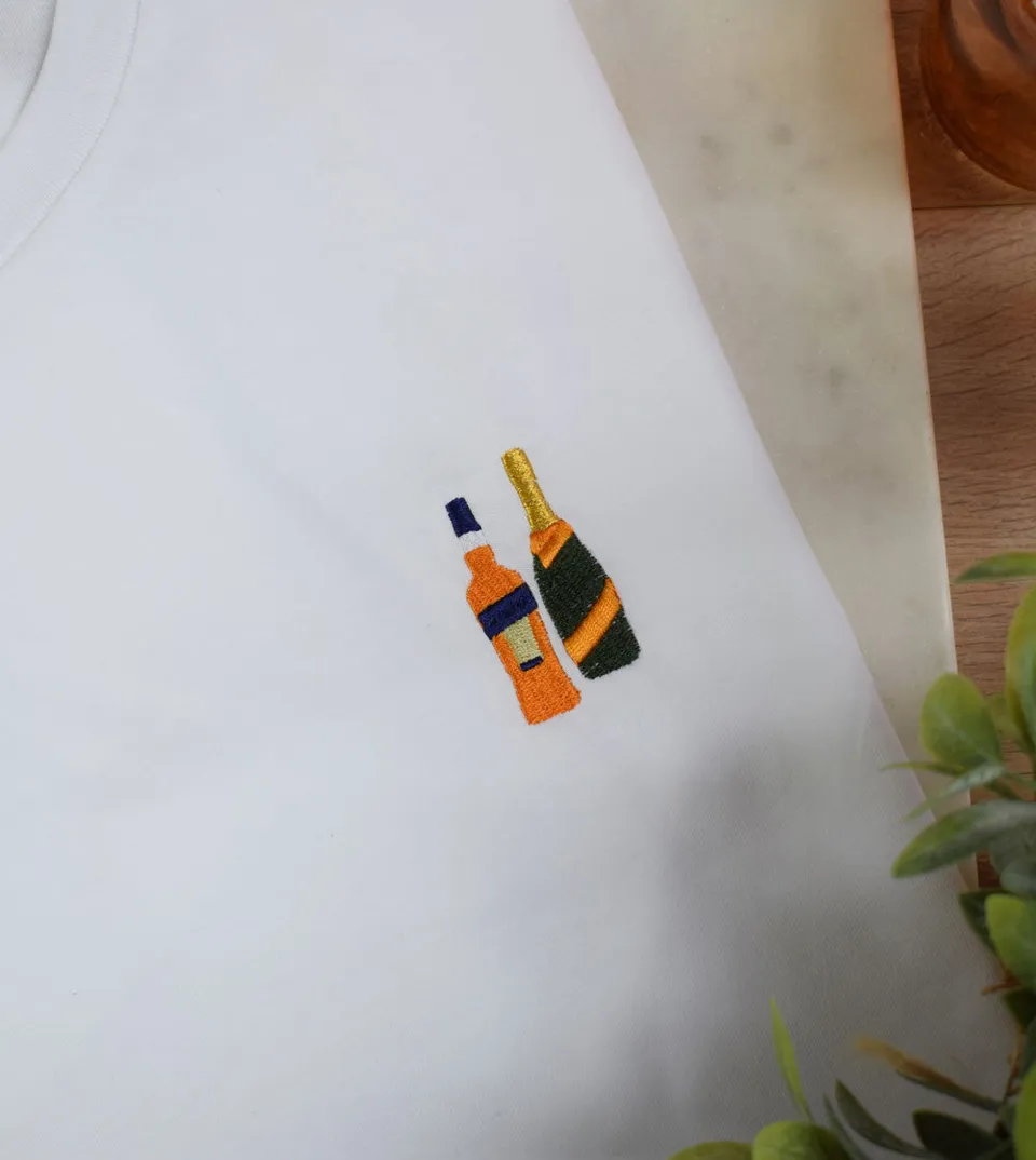 Juste Un T-shirt T-shirts Brodés Aperol Spritz t-shirt brodé coton bio