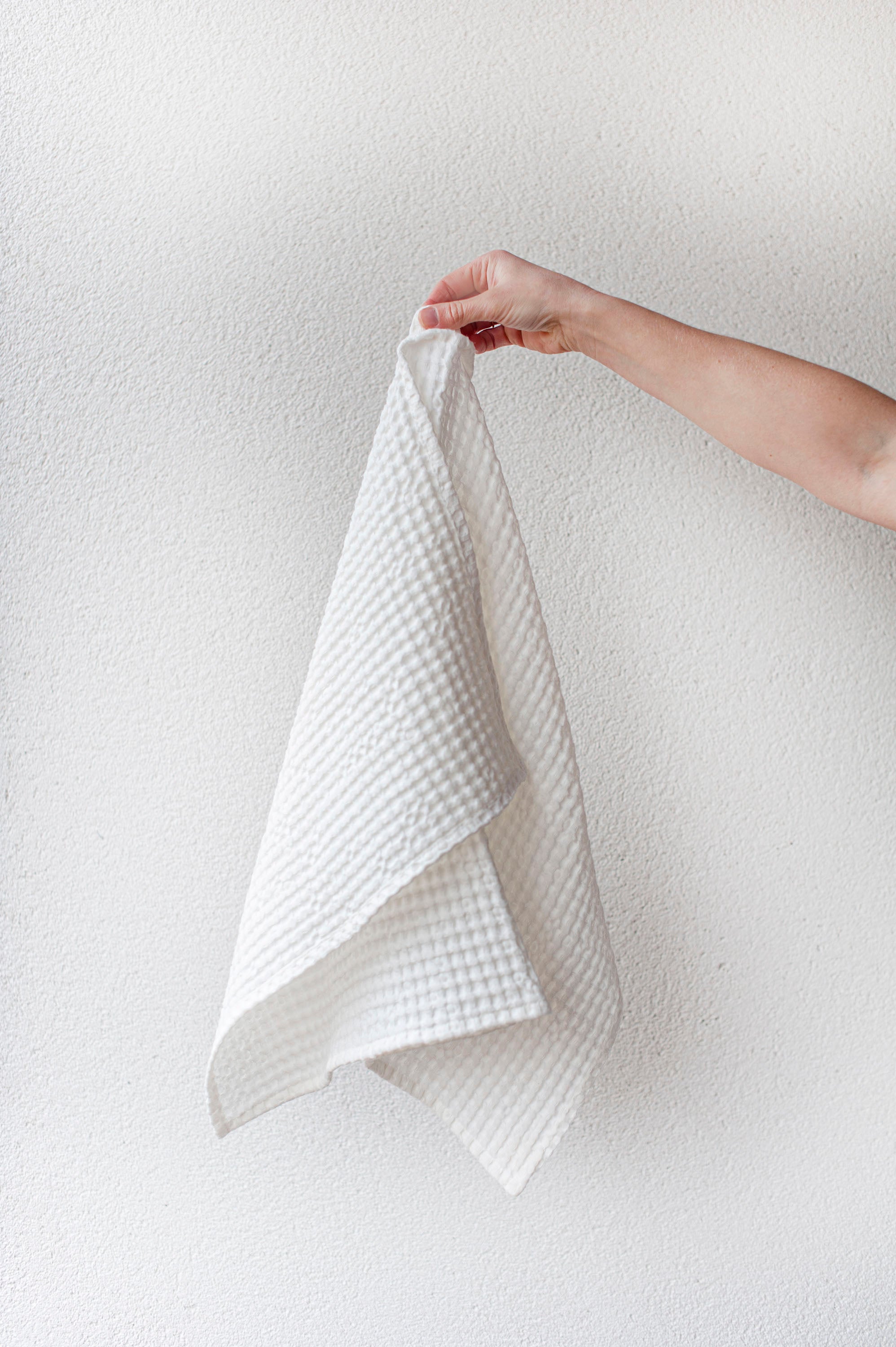 Laumė linen Home Edit serviette gaufrée lin coton bleu ciel