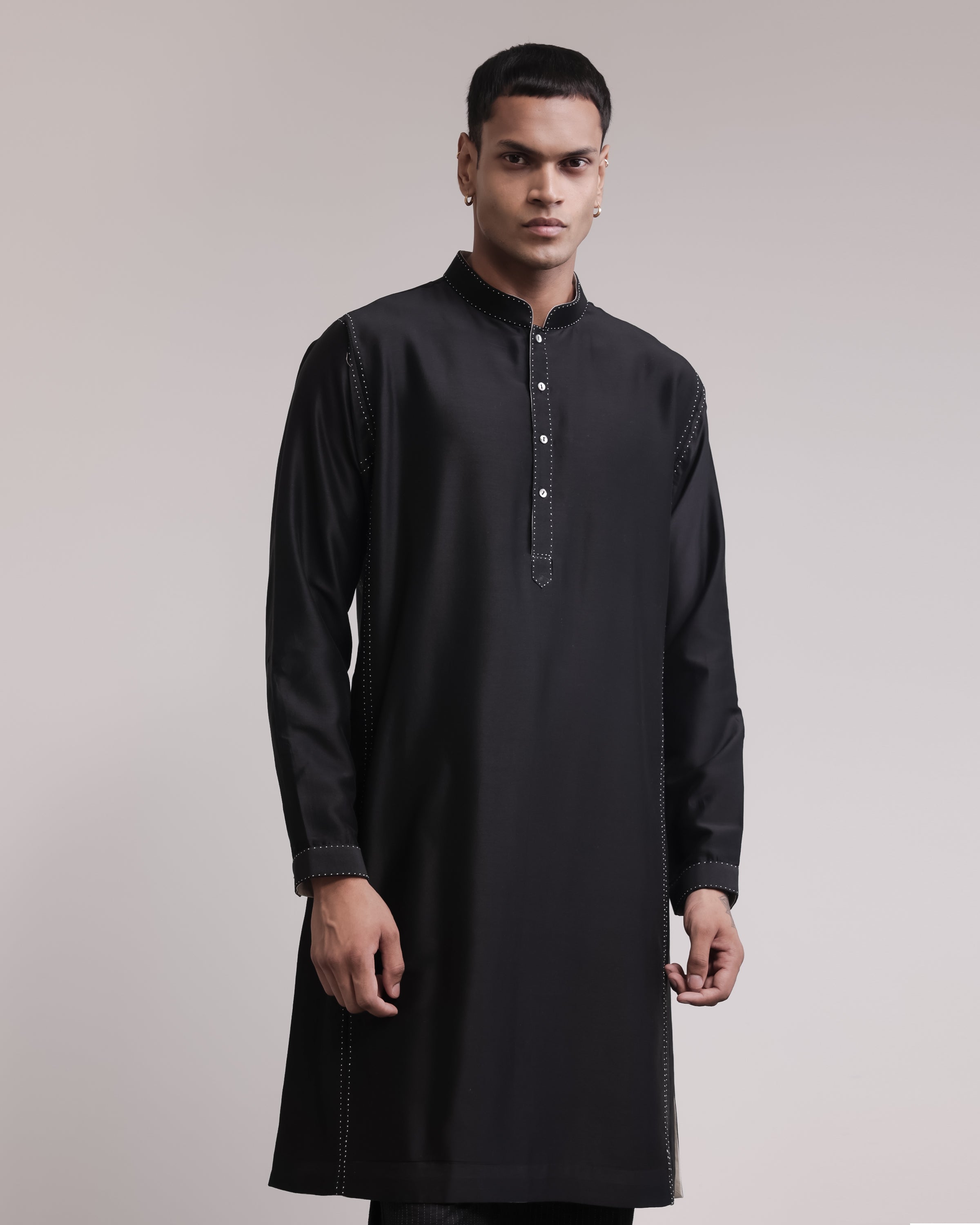 COUNTRYMADE Kurtas Classic Panelled Kurta Set ensemble kurta en soie Chanderi