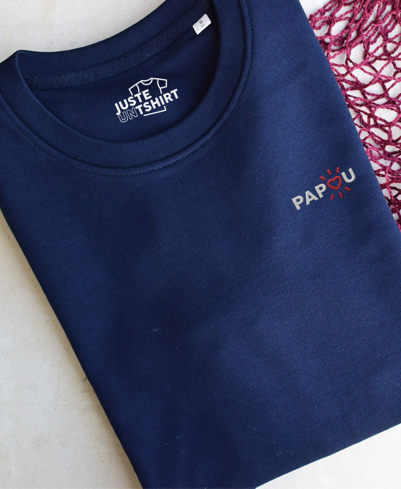 Juste Un T-shirt Sweats Brodés Papou sweat gris chiné