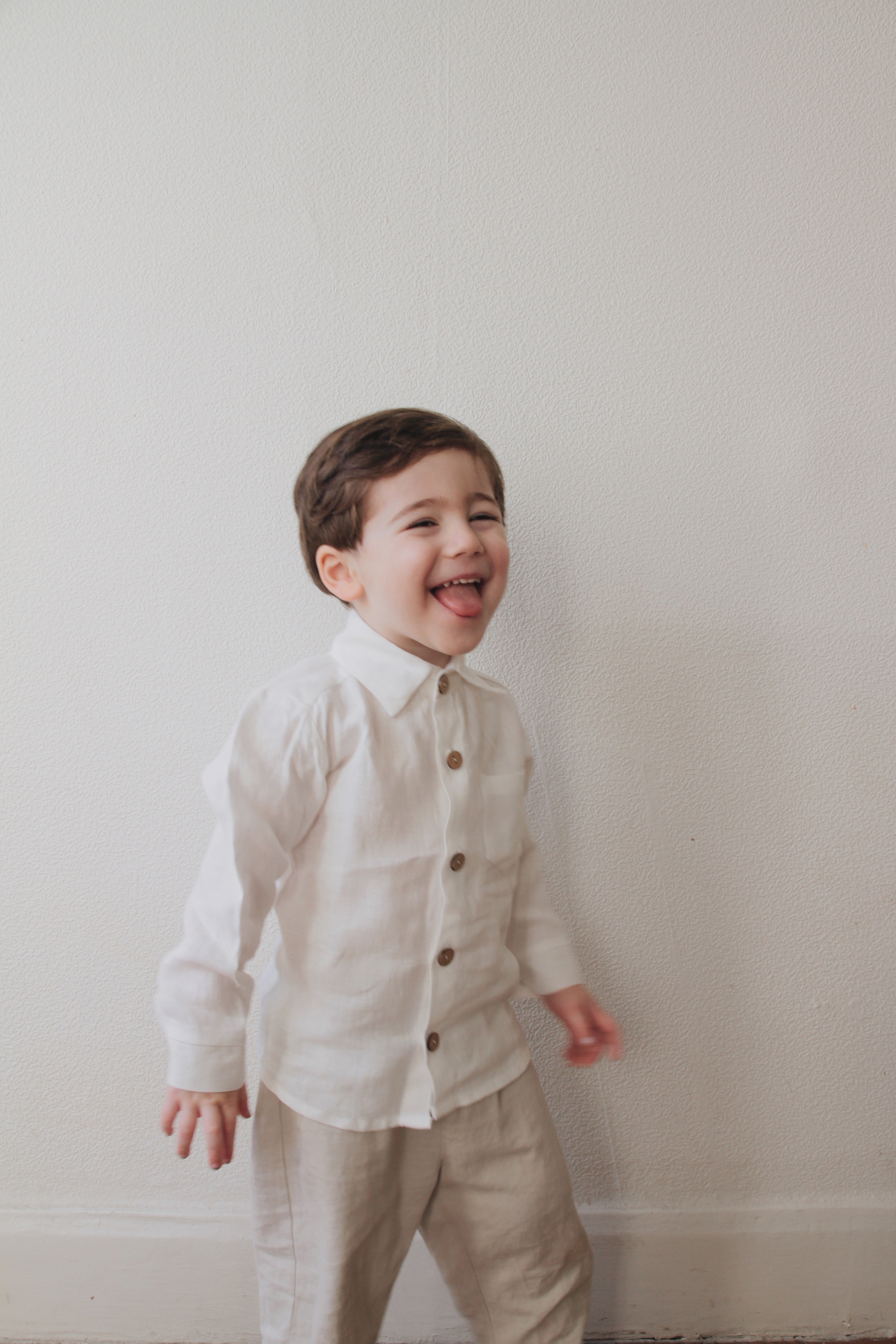 Laumė linen Kids Clothing Mėnulis chemise garçon en lin