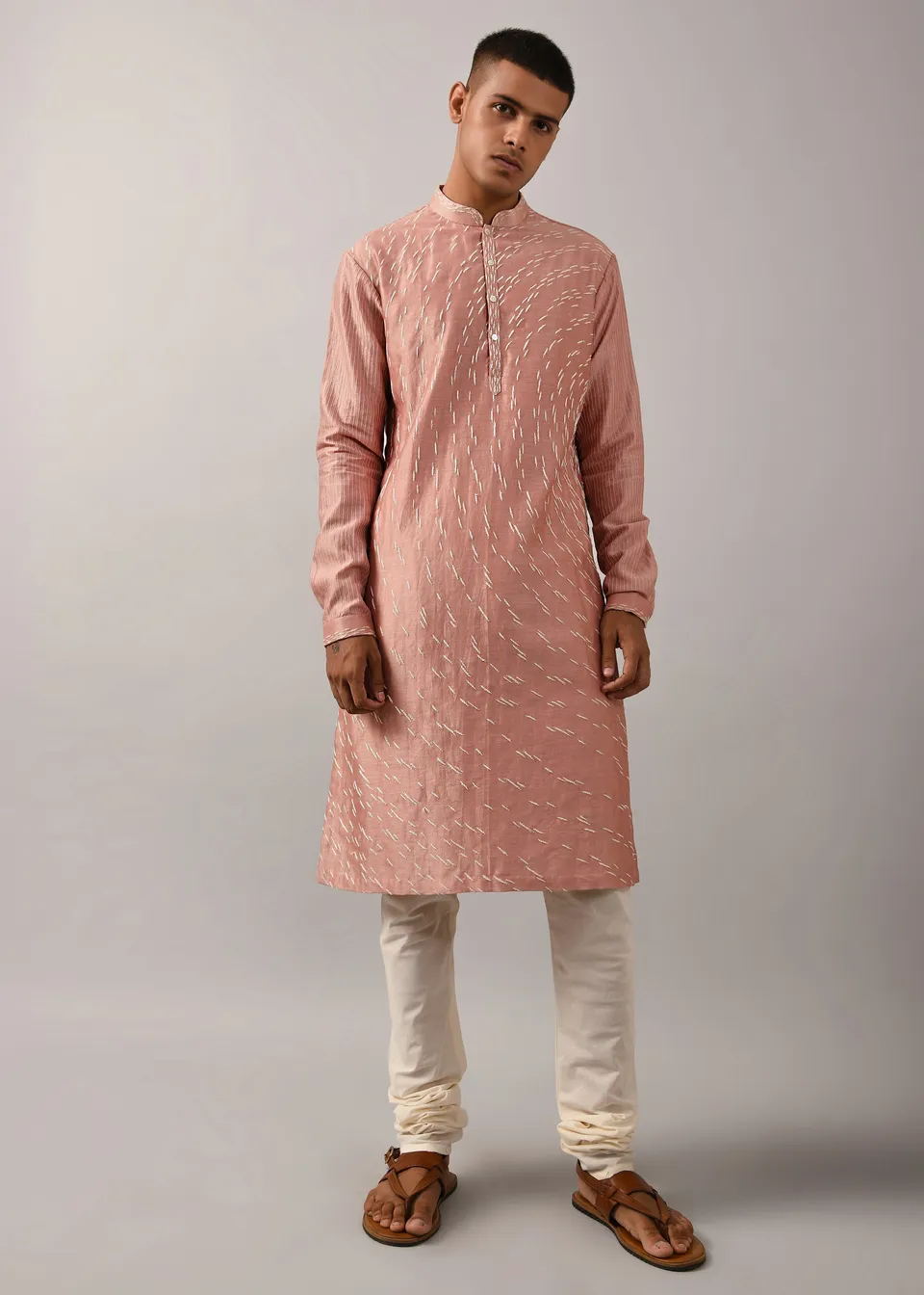 COUNTRYMADE Kurtas Shooting Star Embroidered Kurta Set ensemble kurta rose chanderi