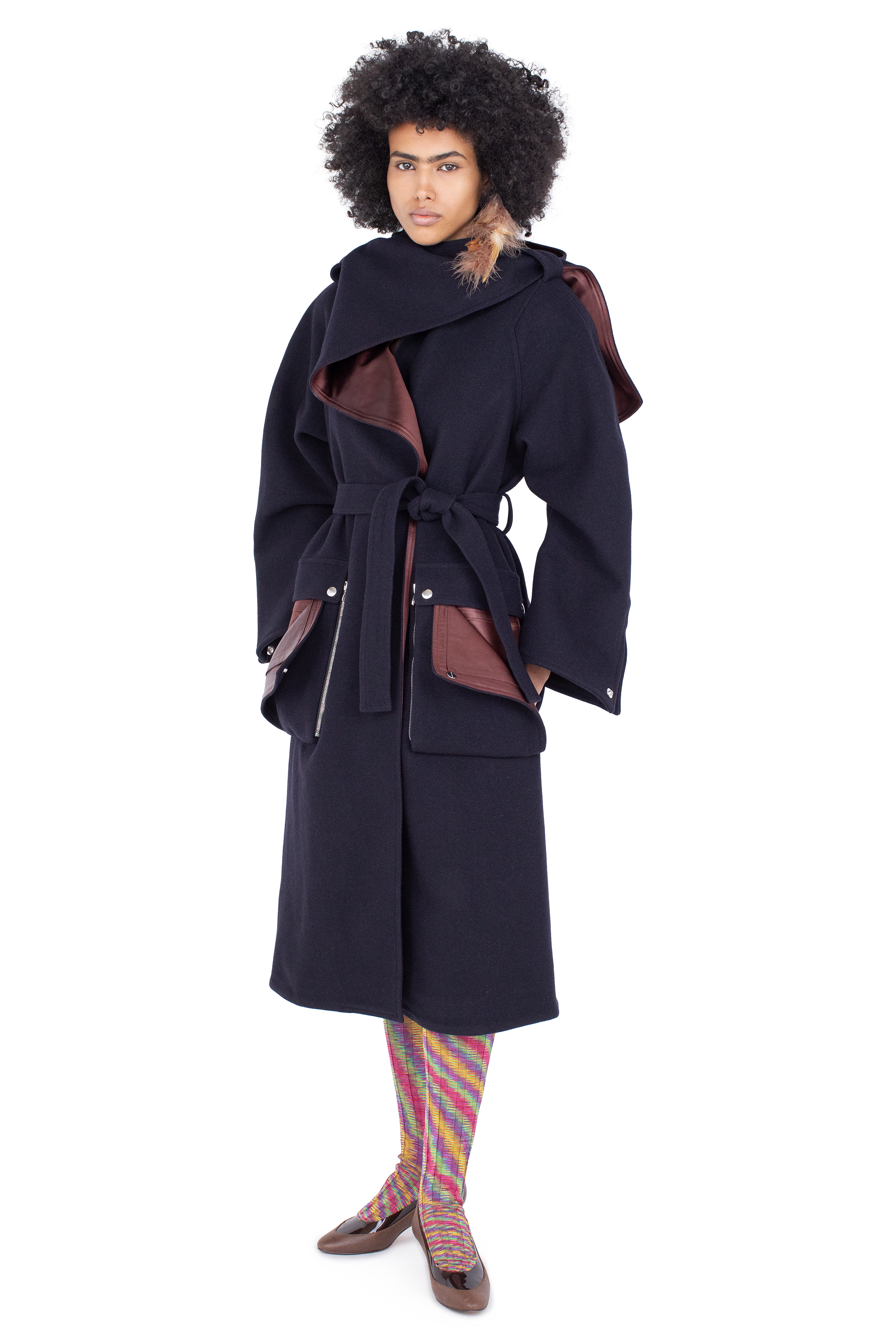 Kiko Kostadinov Outerwear SISKIN Hooded Coat manteau Midnight Blue