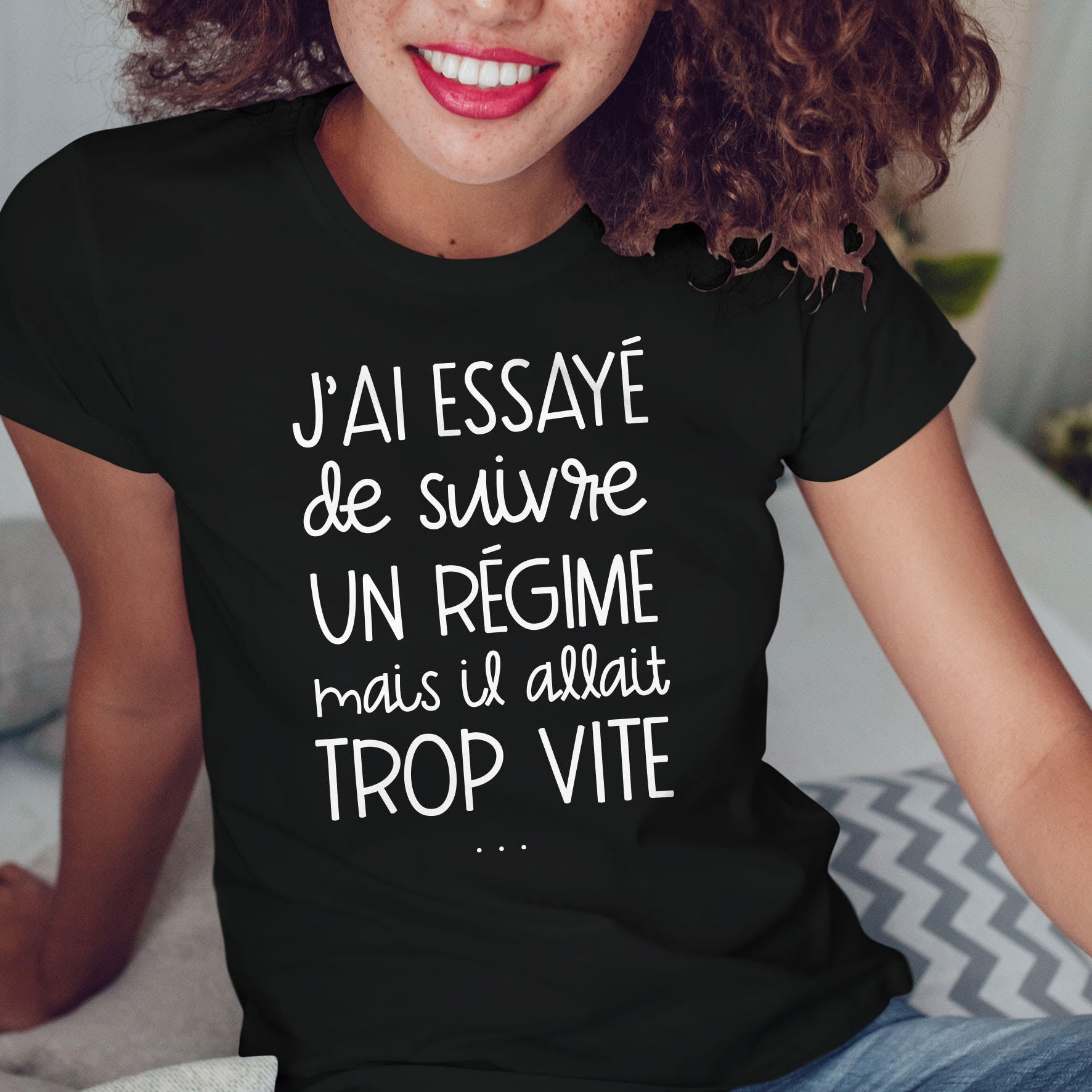 Juste Un T-shirt T-shirts Imprimés J'ai essayé de suivre un régime t-shirt imprimé femme