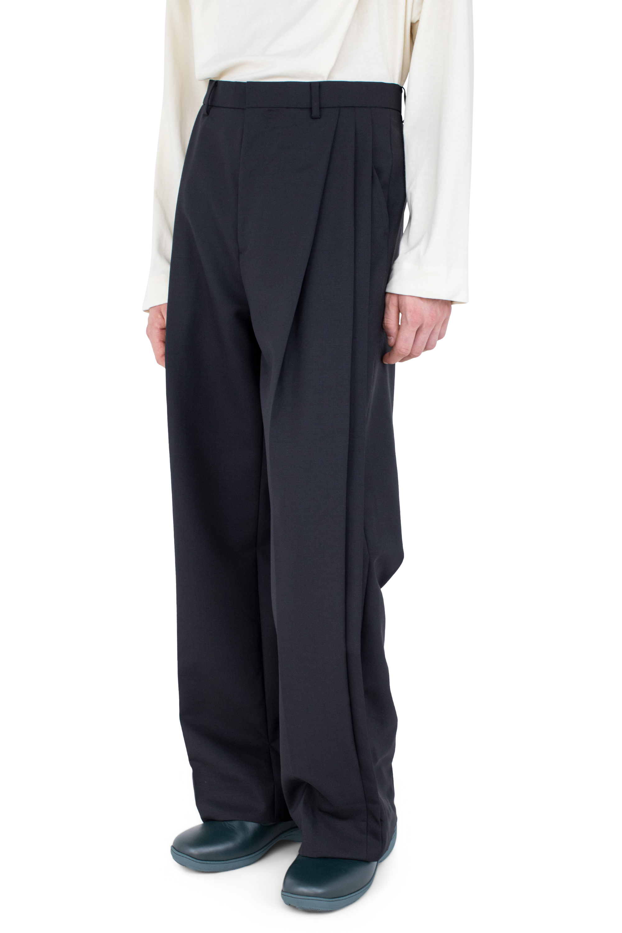 Kiko Kostadinov Bottoms VAALS Tailored Trousers Space Black 44 laine mohair