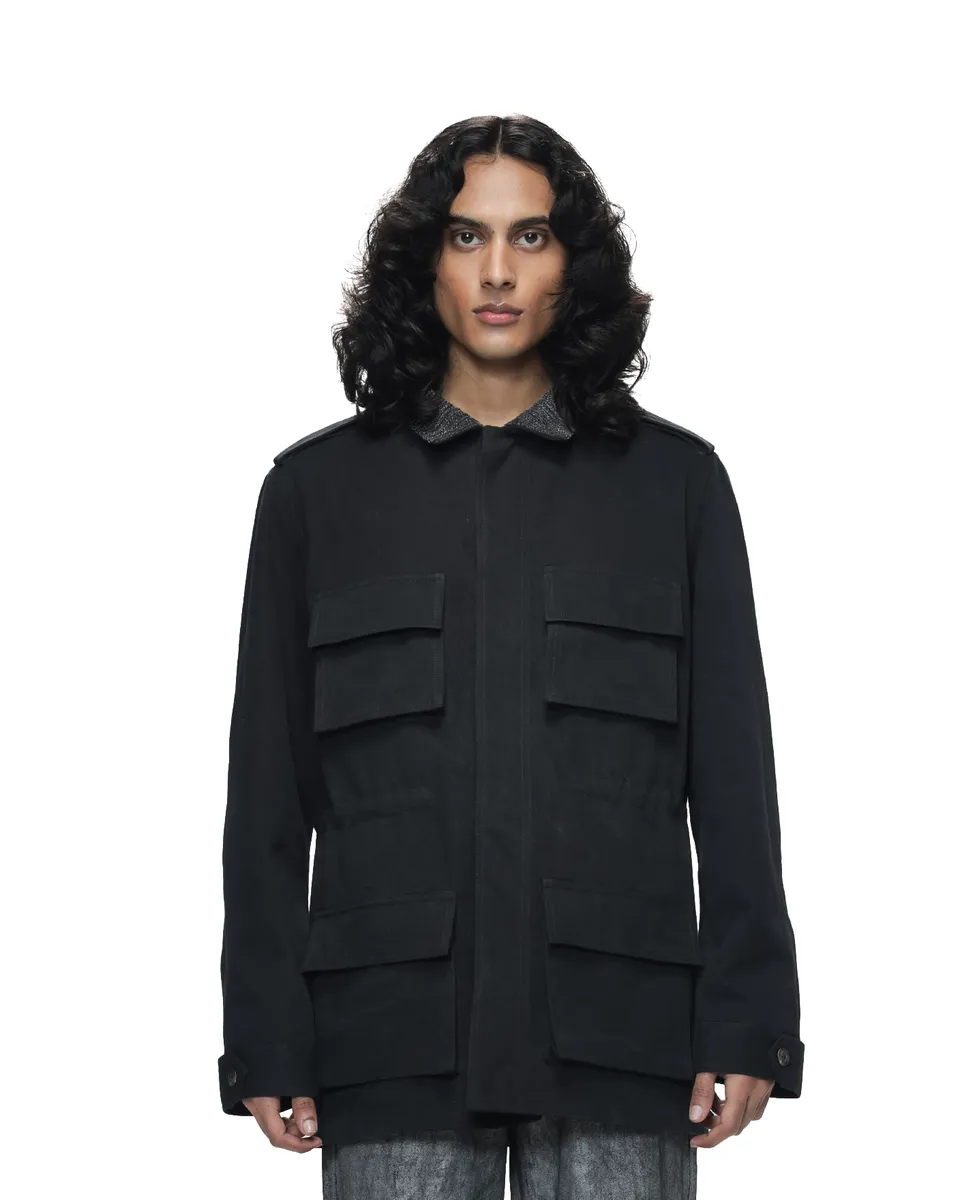 COUNTRYMADE Jackets Shredded Collar Field Jacket veste en denim 4 poches
