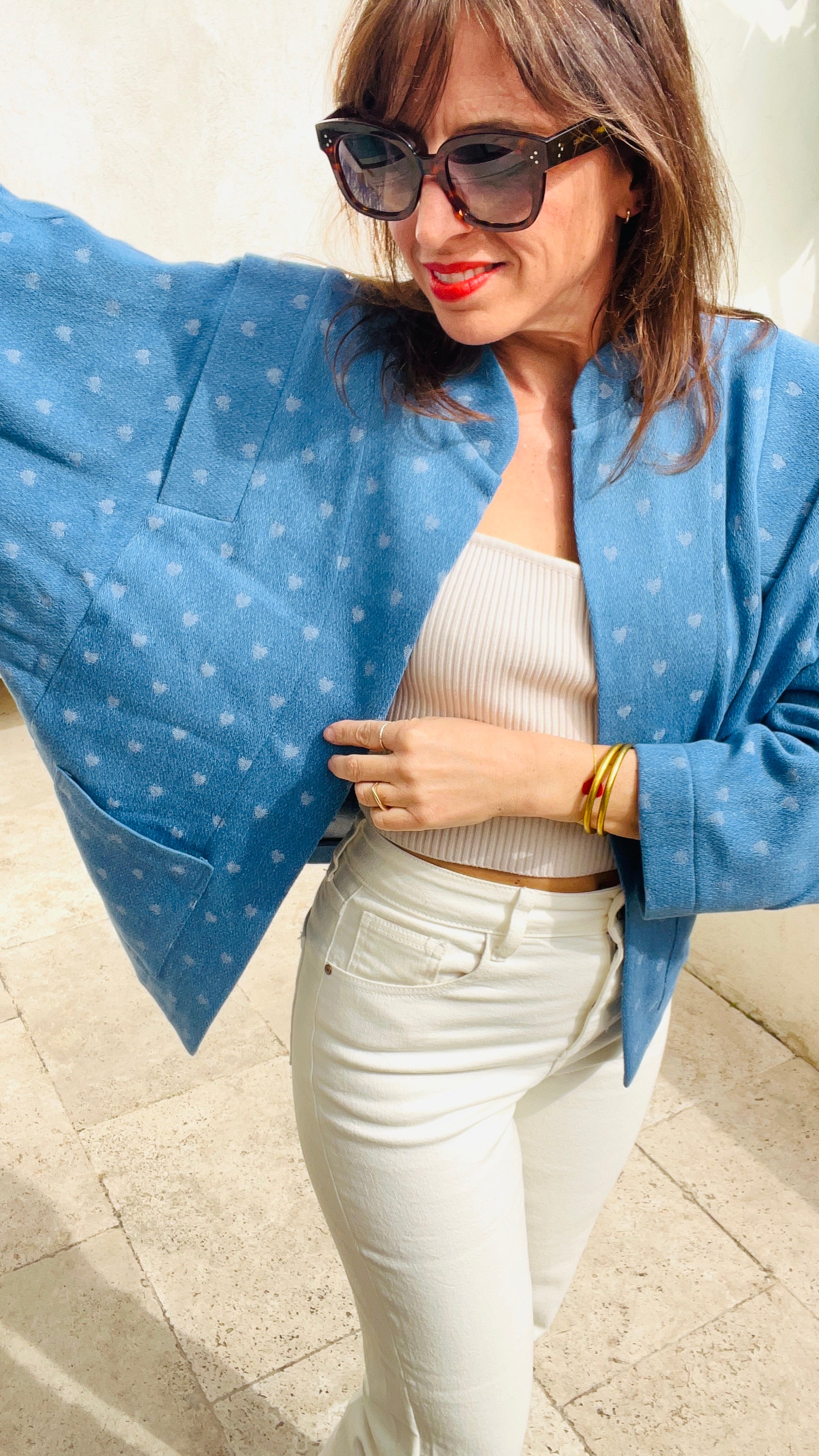 PANTRUCHE Vestes Veste PIA denim coeur veste chambray coton