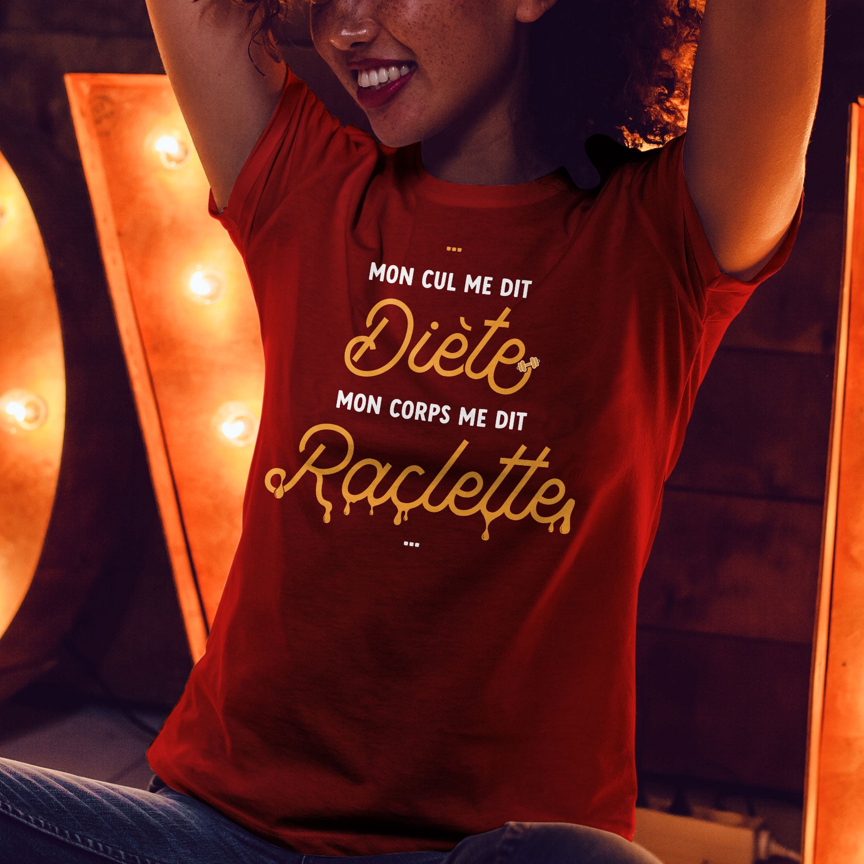 Juste Un T-shirt T-shirts Imprimés Mon corps me dit Raclette T-shirt