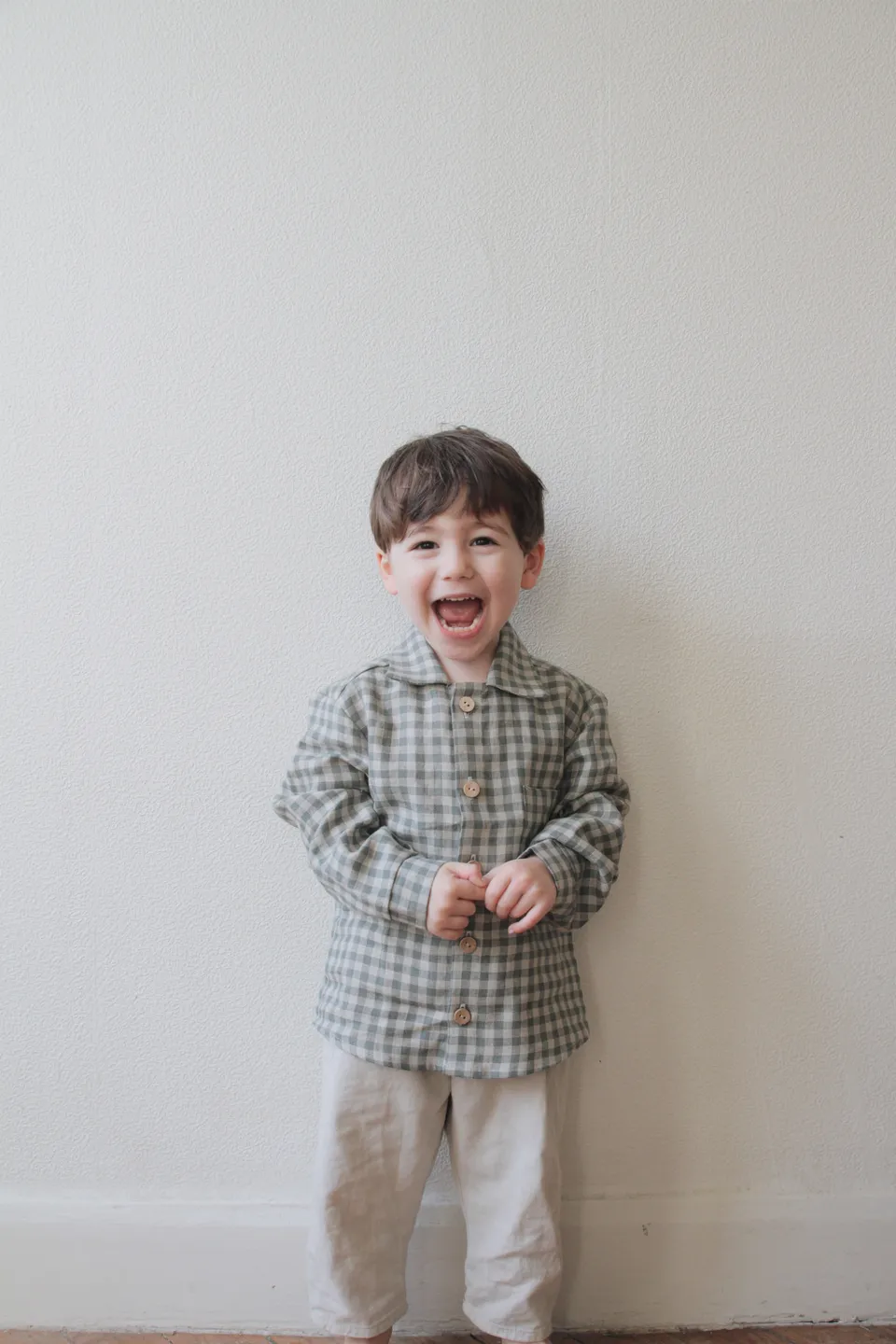 Laumė linen Kids Clothing BARSTUKAS chemise garçon en lin carreaux rouges