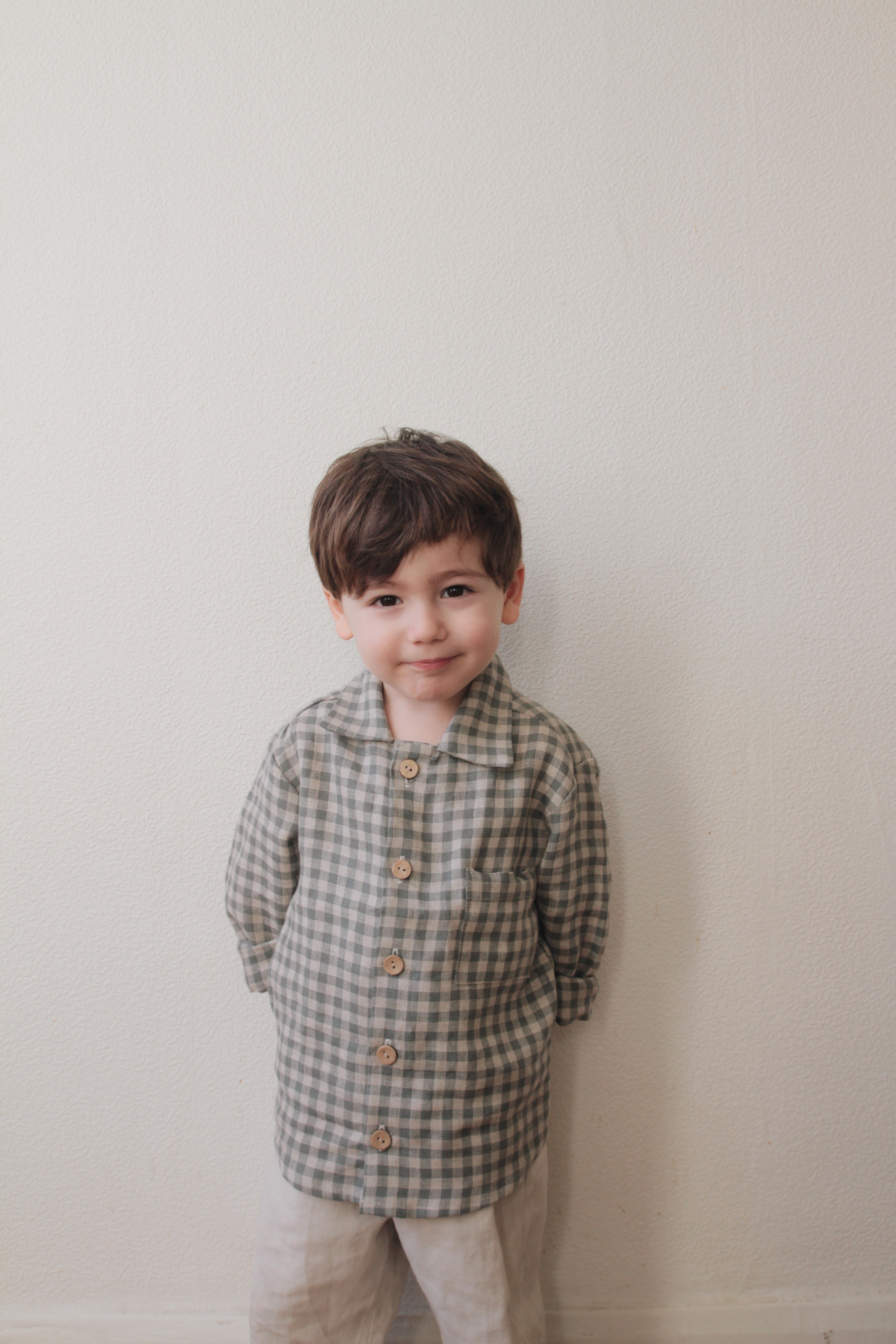 Laumė linen Kids Clothing BARSTUKAS chemise garçon en lin carreaux rouges