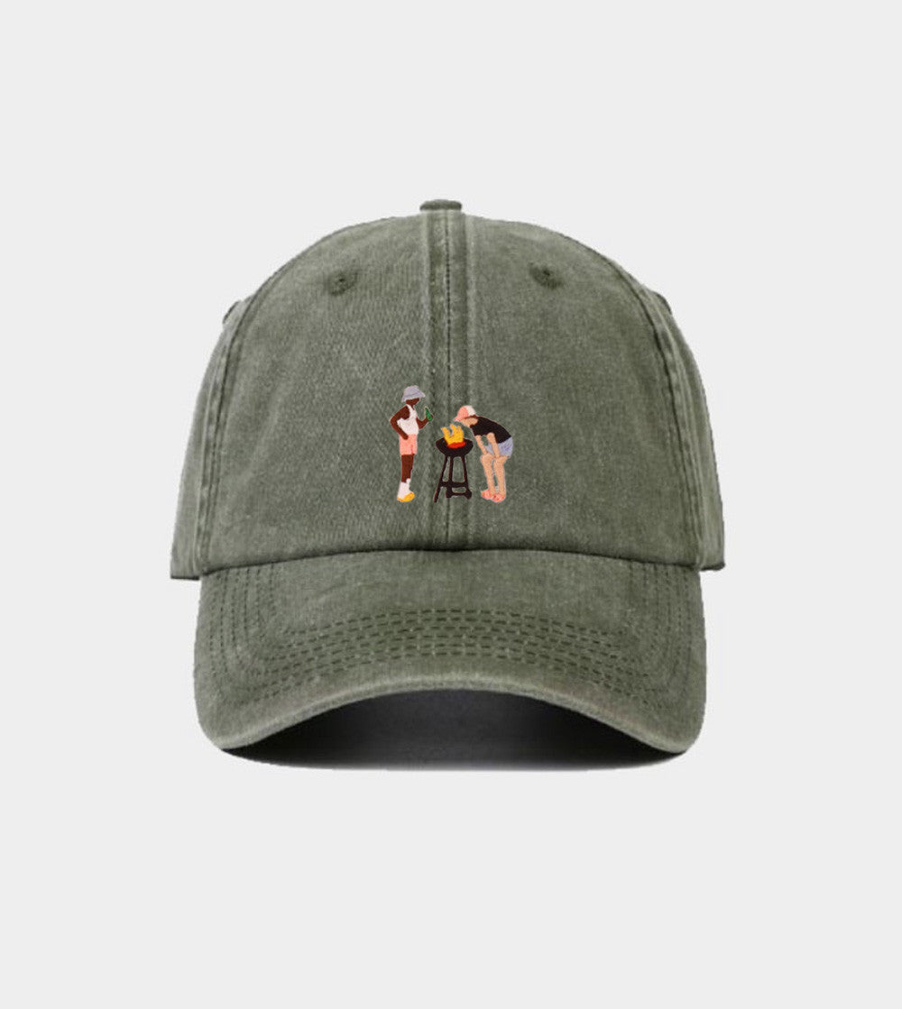 Juste Un T-shirt Casquettes Barbecue des vacances casquette brodée rouge vintage