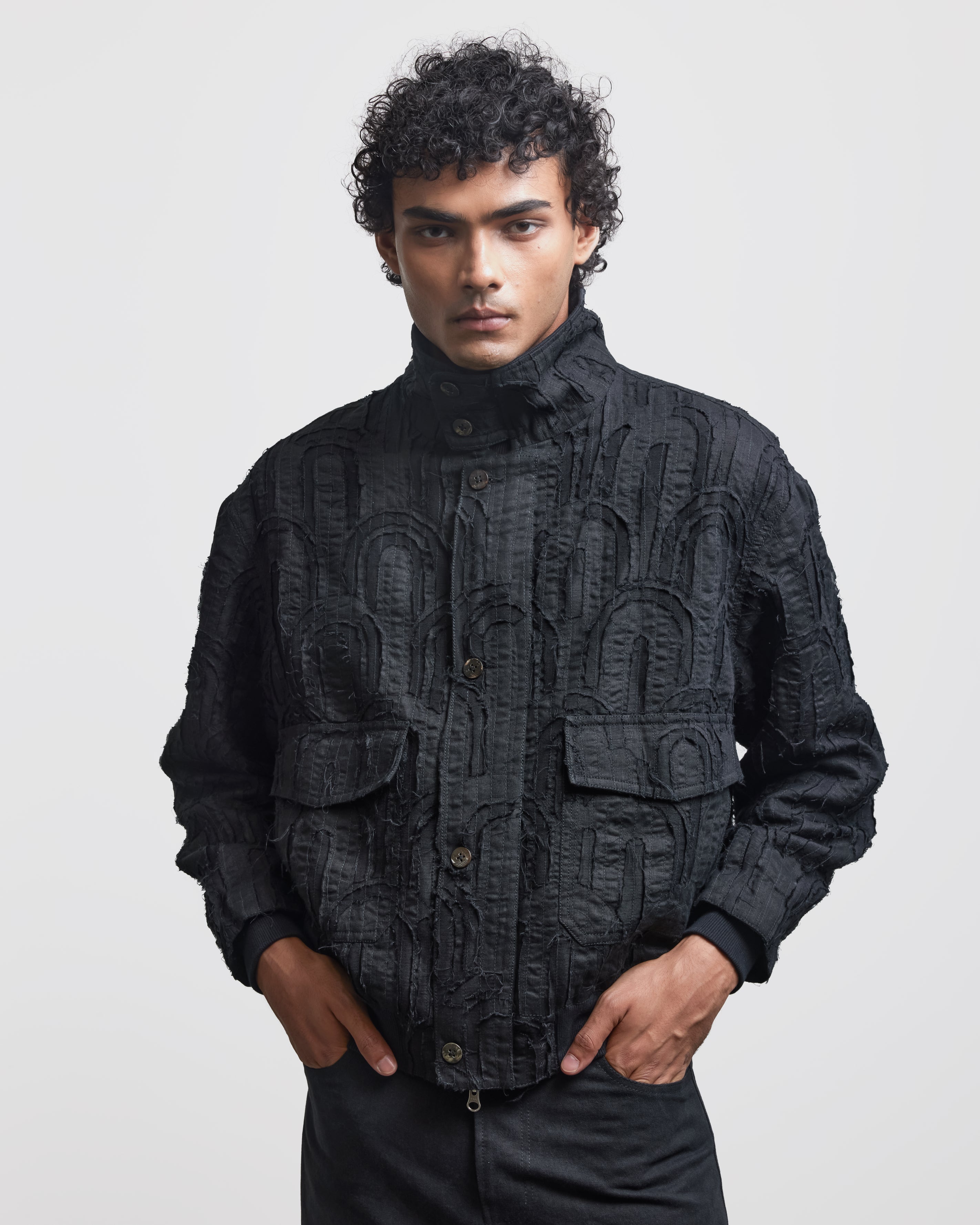 COUNTRYMADE Jackets FRAY MULTI ARCH FLIGHT JACKET bomber brodé en lin