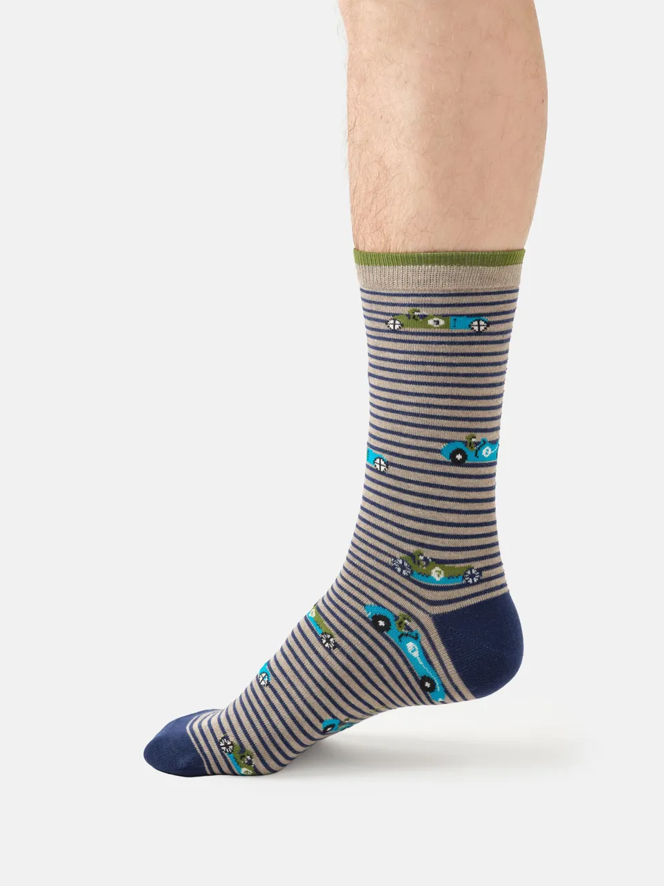 Sourire Multicolore Chaussettes homme voitures de course coton bio 40–44