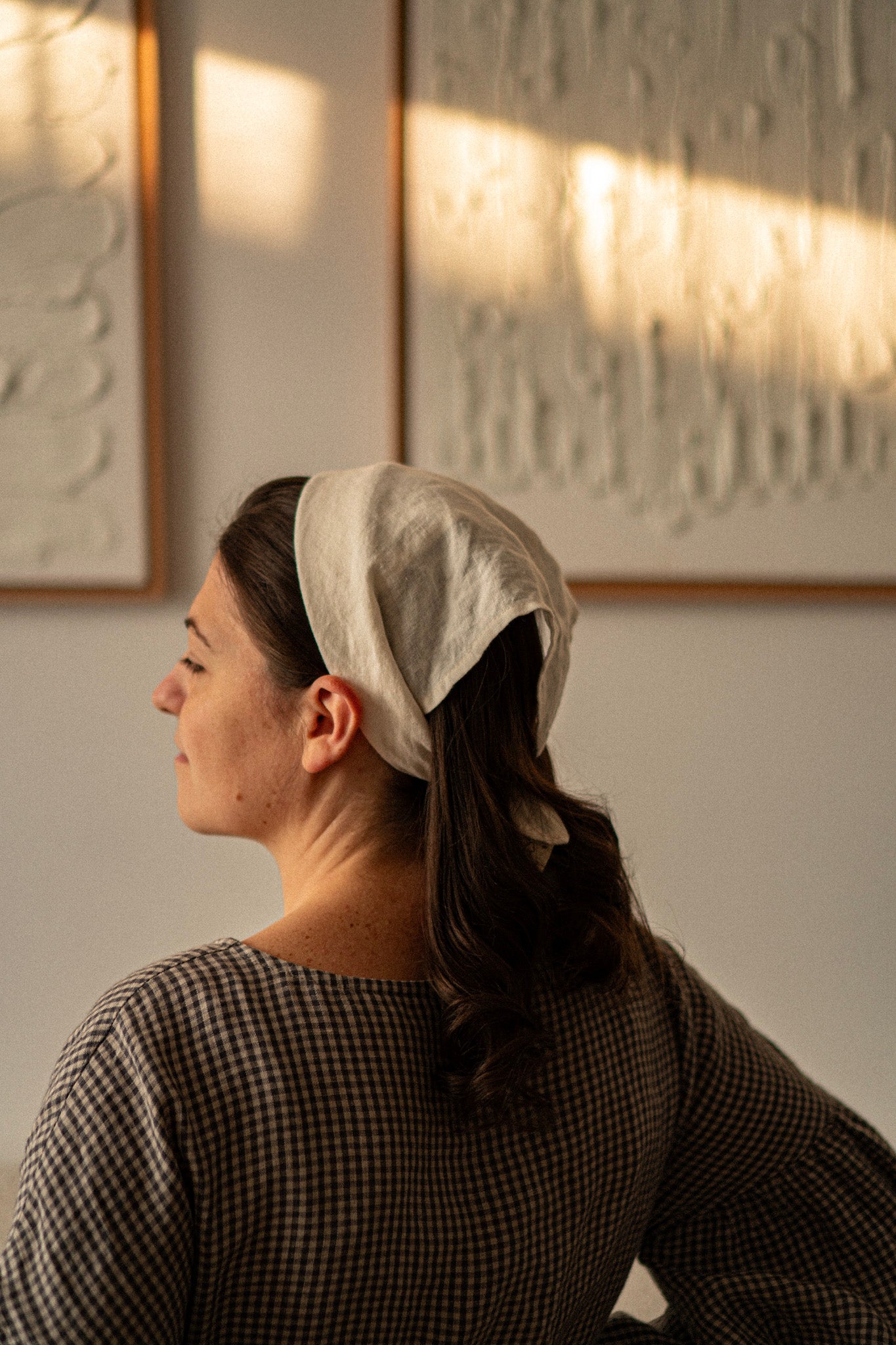 Laumė linen Linen Accessories foulard en lin carré 50 × 50 cm naturel