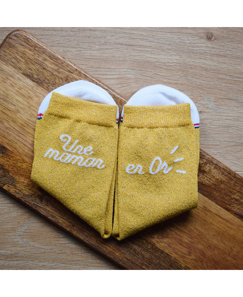 Juste Un T-shirt Chaussettes x Socksocket Maman en OR chaussettes 36/40