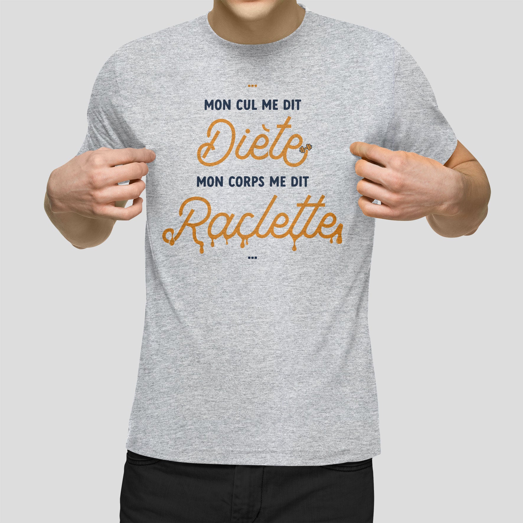 Juste Un T-shirt T-shirts Imprimés Mon corps me dit Raclette t-shirt homme