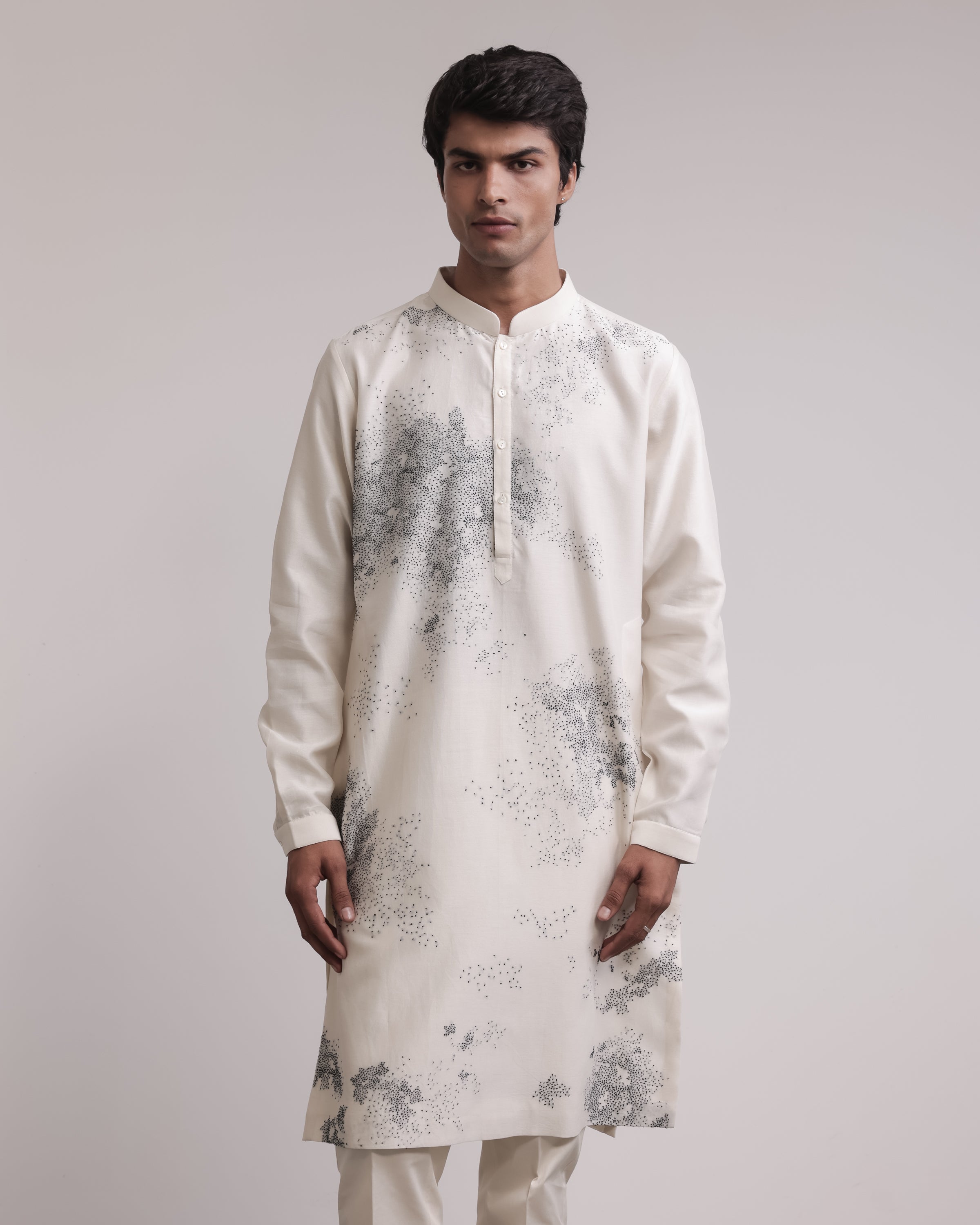 COUNTRYMADE Kurtas Residual Scattered Stitches ensemble kurta XS soie Chanderi