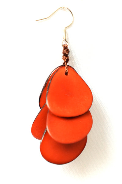 Sourire Multicolore Boucles d’oreilles grappes rouge ivoire végétal