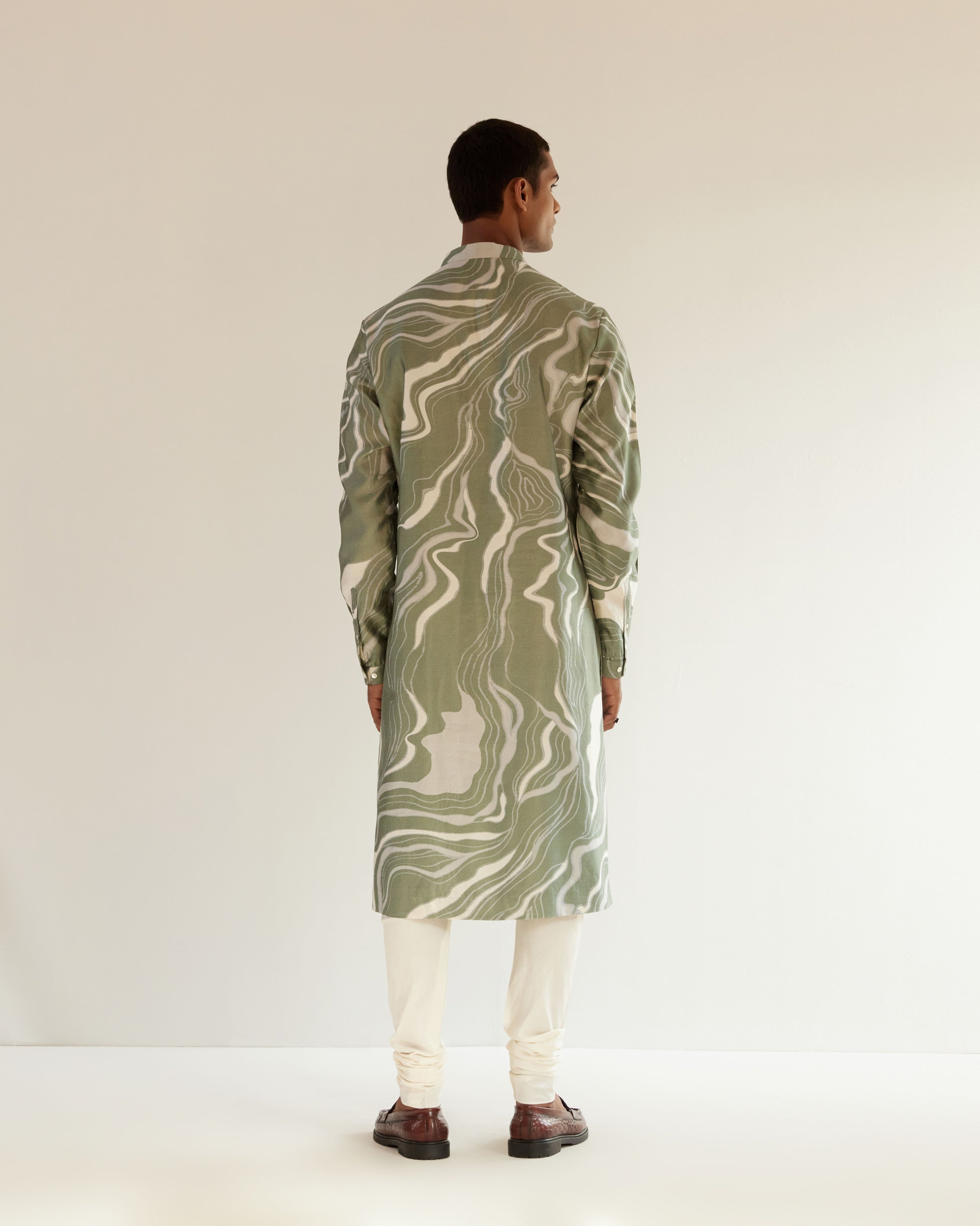 COUNTRYMADE Kurtas Infinity Print Kurta vert sauge