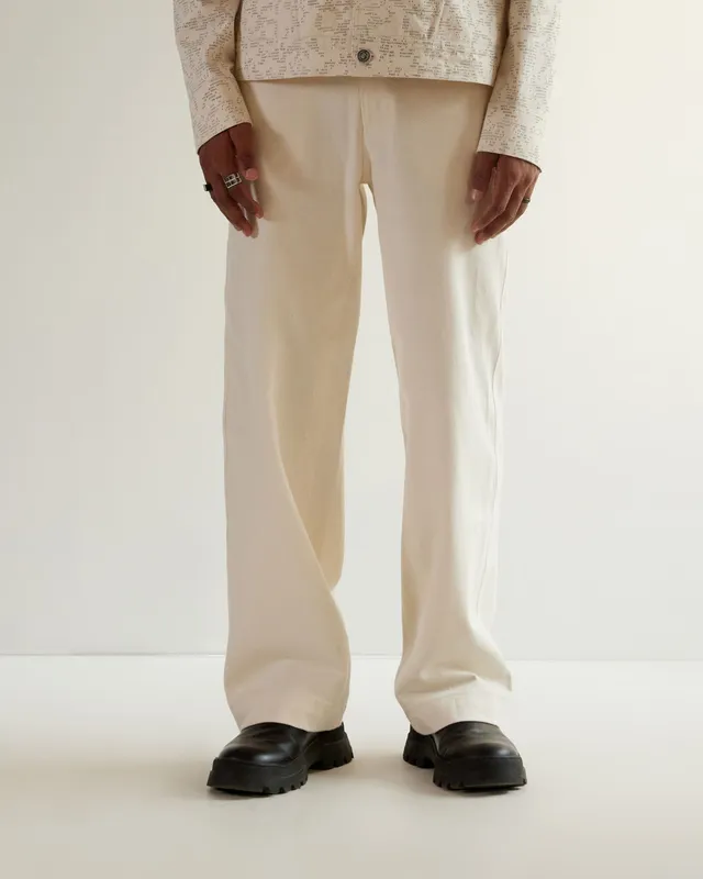 COUNTRYMADE Trousers Relaxed Fit Denim pantalon ivoire coton sergé