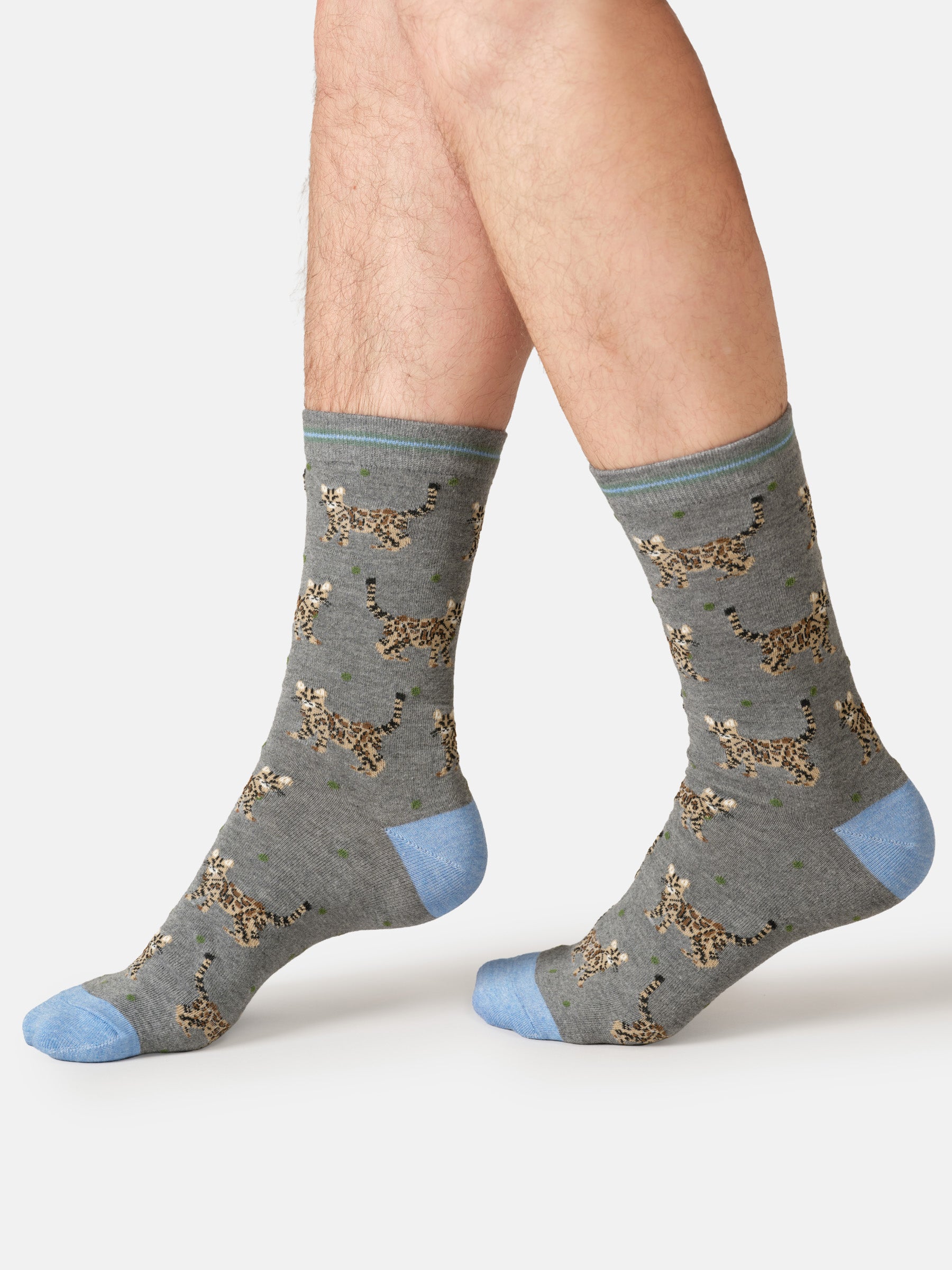 Sourire Multicolore Chaussettes homme chats tigrés bambou 40/45
