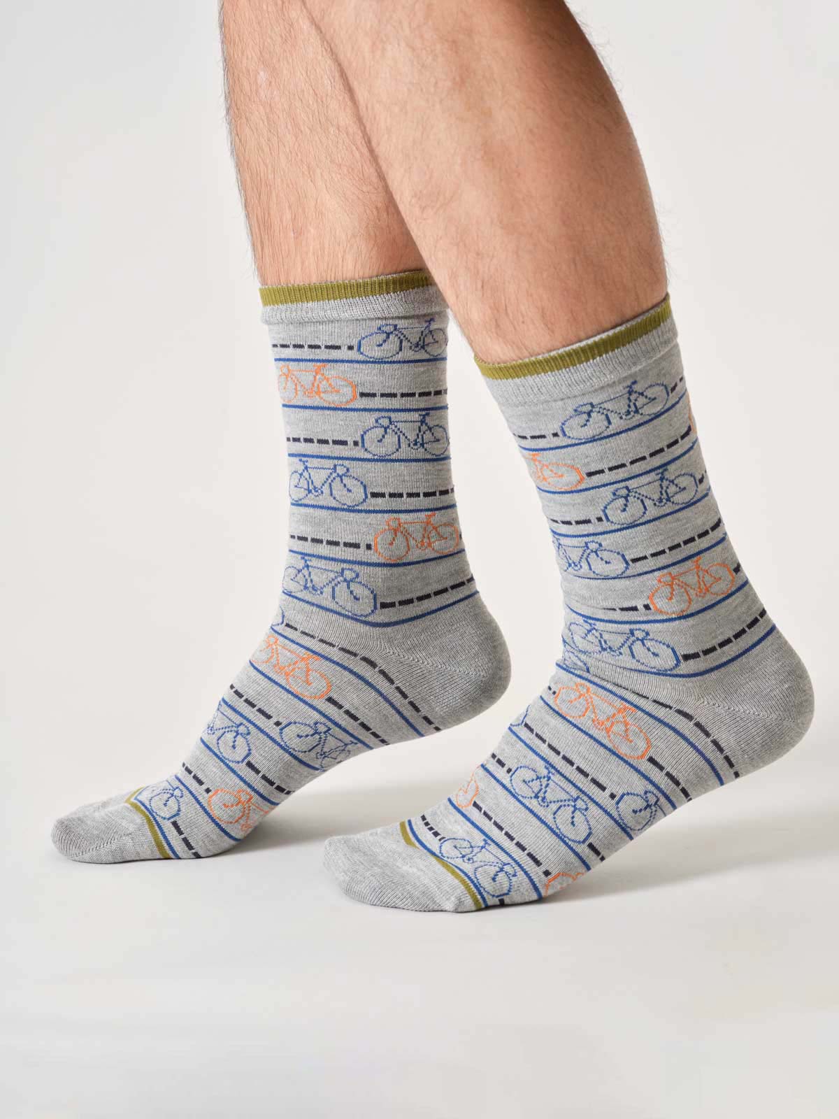 Sourire Multicolore Chaussettes homme Coffret de chaussettes cyclisme pour homme en bambou 4 paires