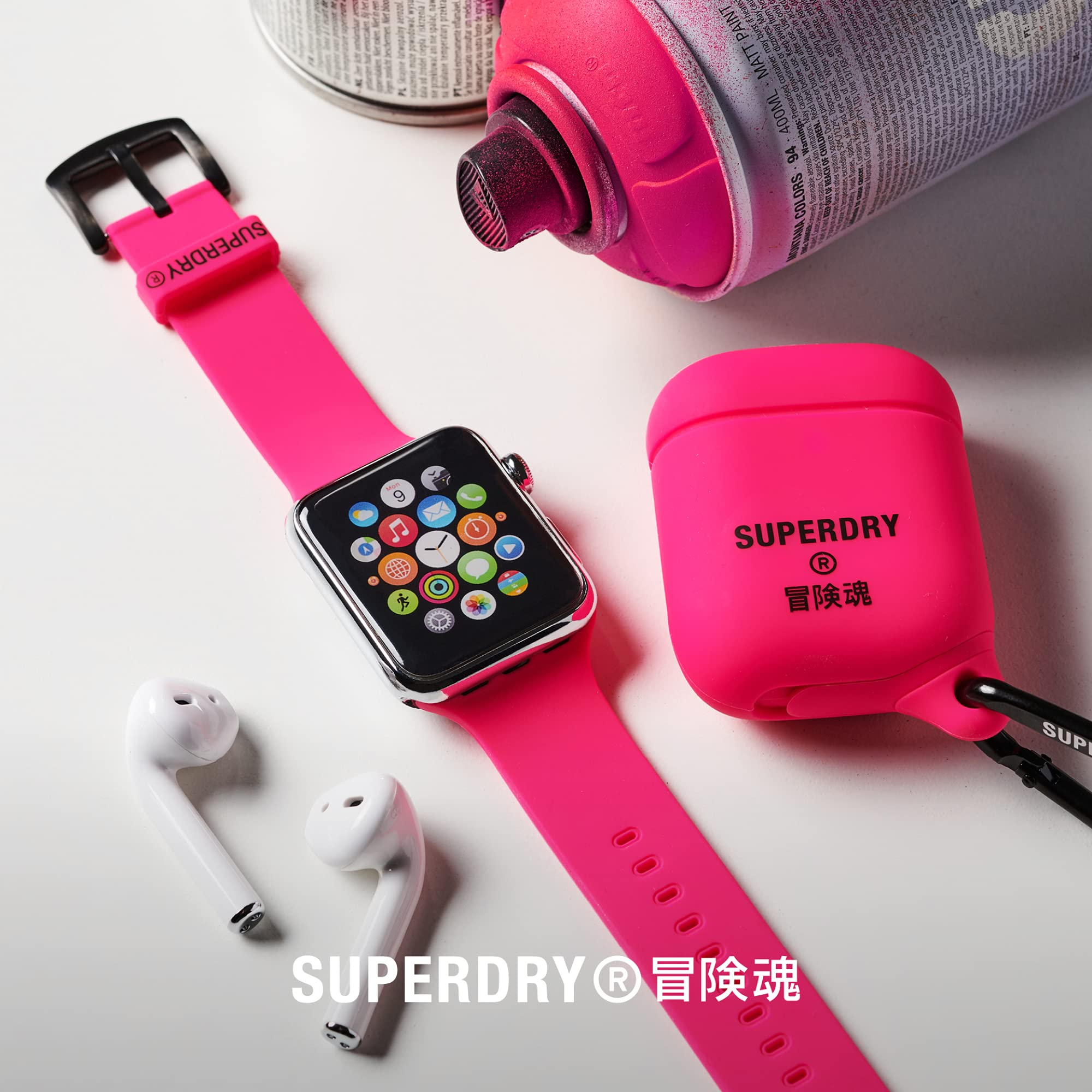 Superdry Coques de Protection Airpod coque rose en silicone