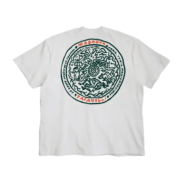TAFANELLI T-Shirts LE CASSE-CROÛTE t-shirt blanc collaboration Mabrouk