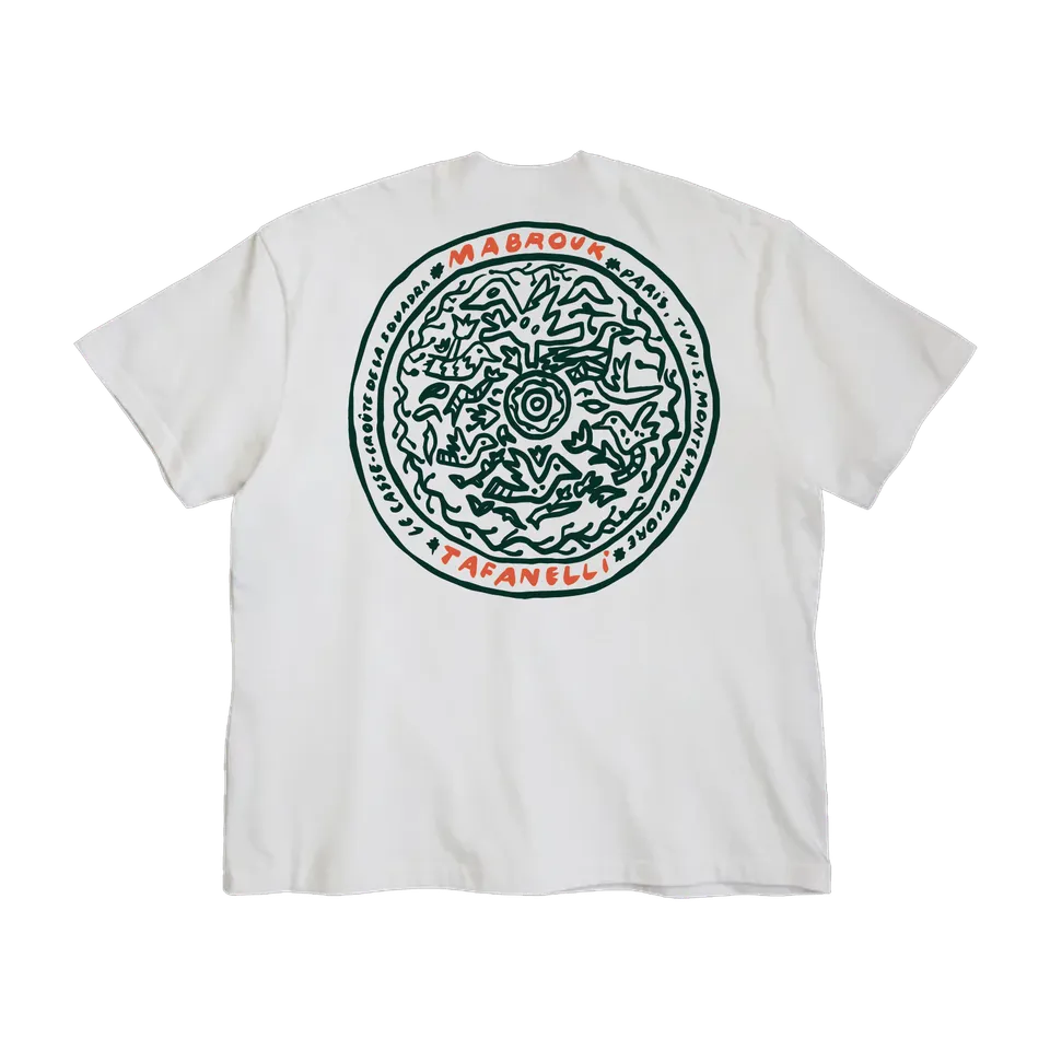 TAFANELLI T-Shirts LE CASSE-CROÛTE t-shirt blanc collaboration Mabrouk
