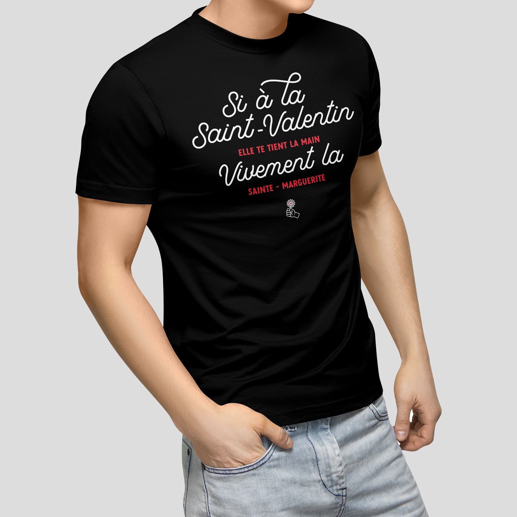 Juste Un T-shirt T-shirts Imprimés Si à la Saint-Valentin t-shirt blanc humour
