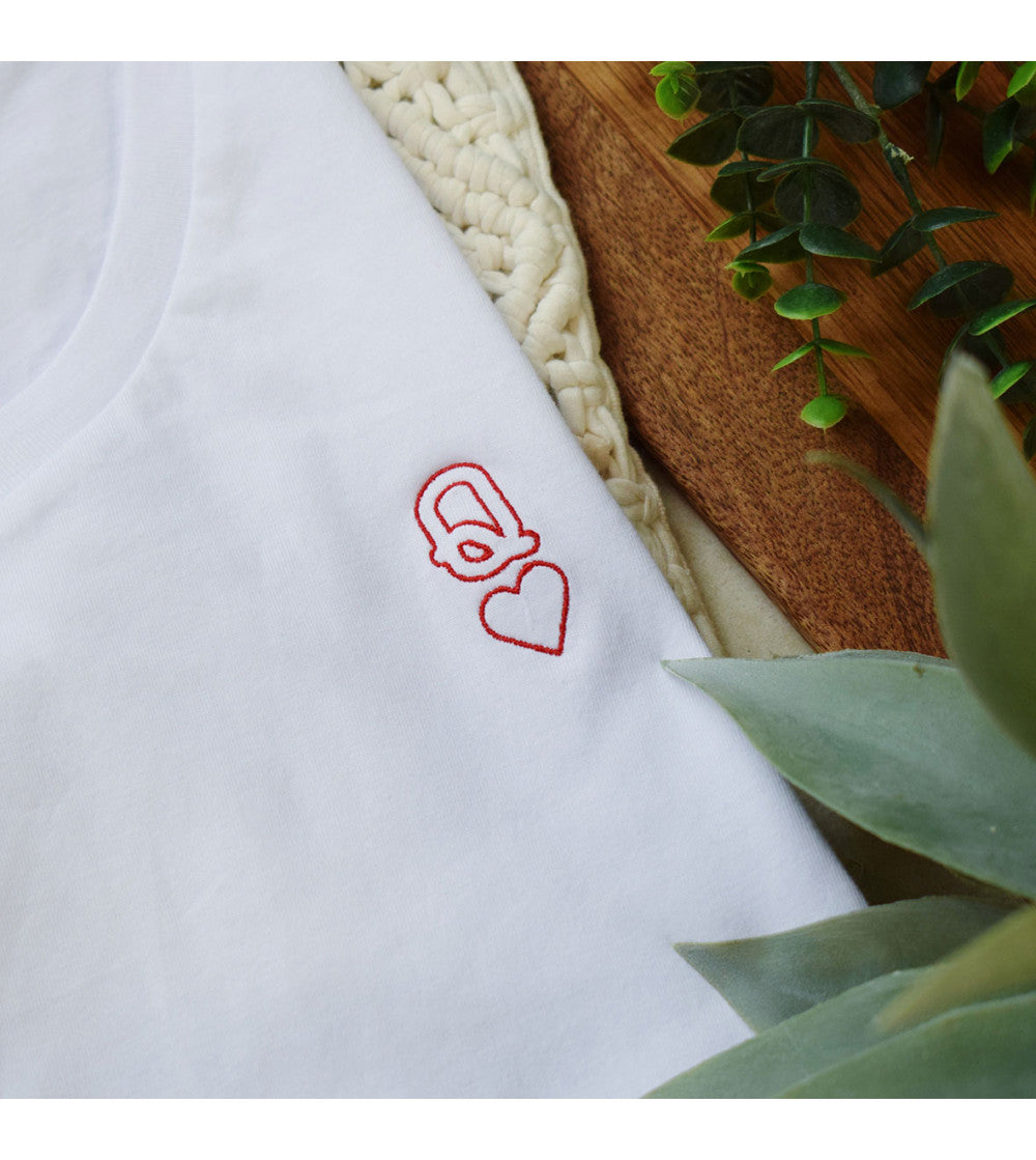 Juste Un T-shirt T-shirts Brodés Reine de Coeur t-shirt brodé femme coton bio