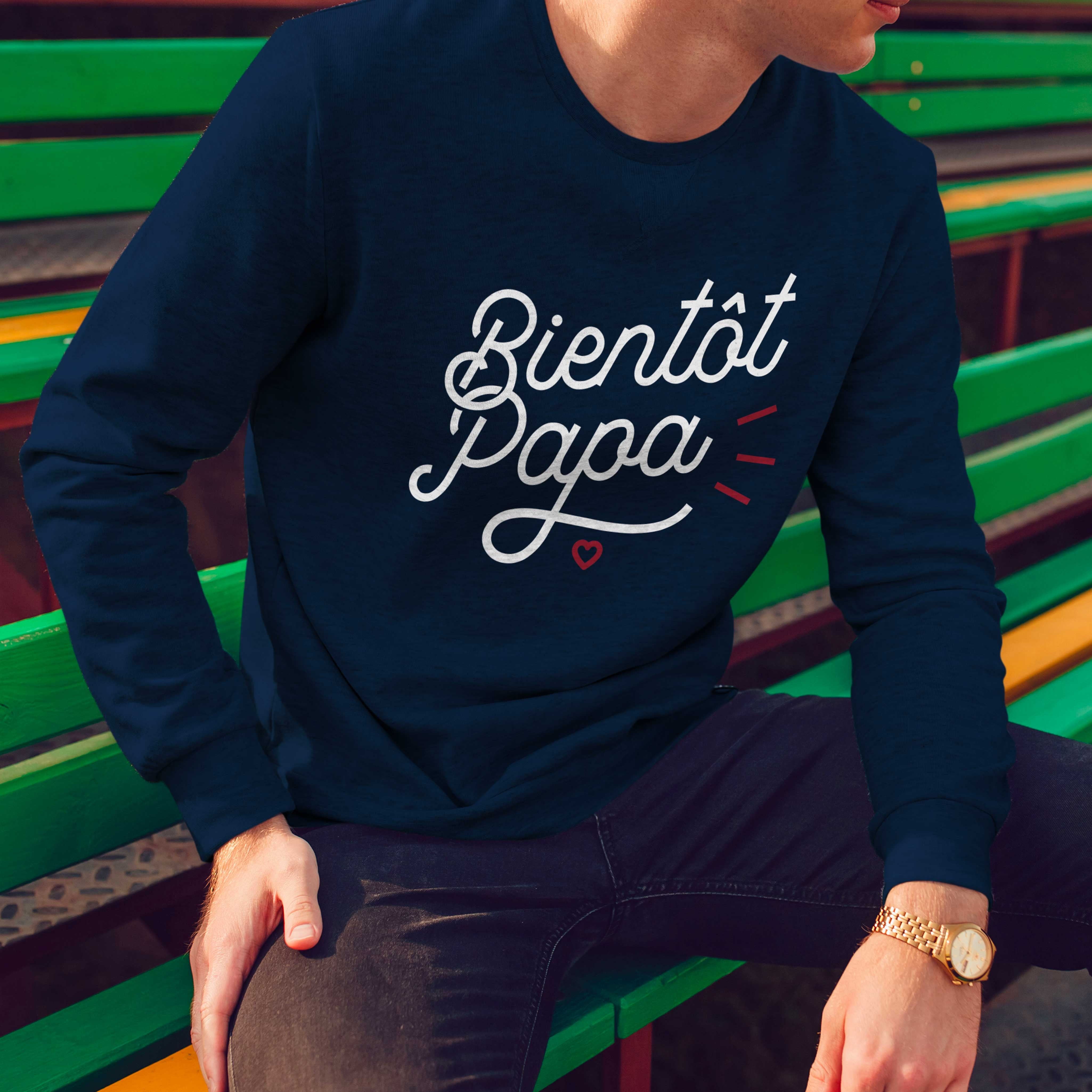 Juste Un T-shirt Sweats Imprimés Bientôt papa sweat-shirt homme imprimé