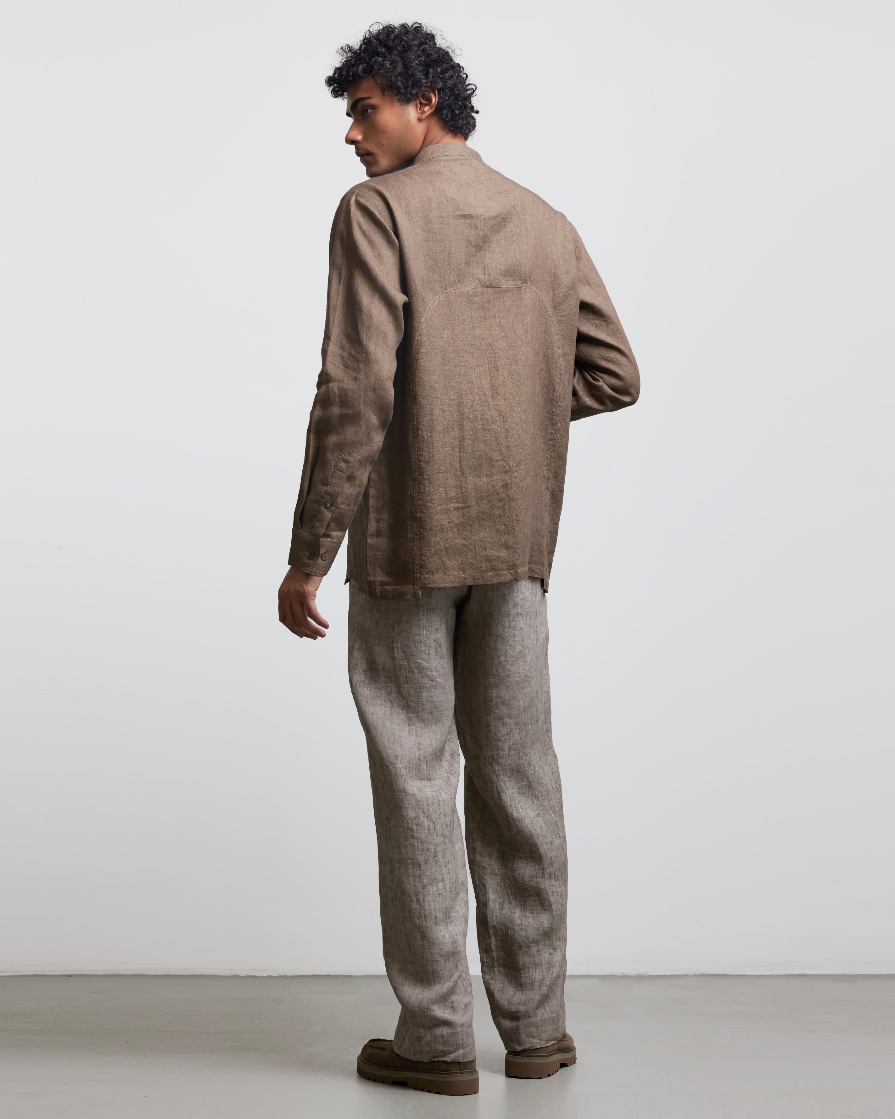 COUNTRYMADE Shirts ARCH ECHO LADDER PANEL SHIRT en lin à col officier