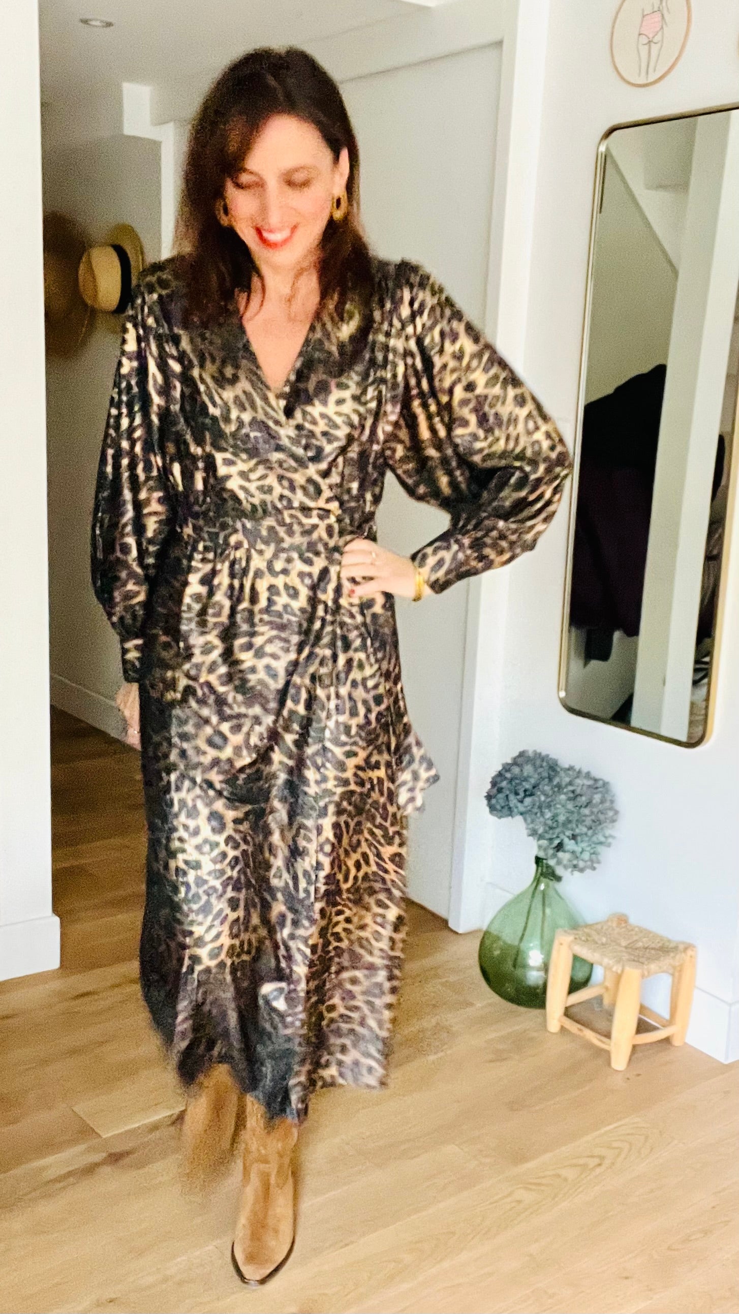 PANTRUCHE Robes Robe MINUIT léopard taille S/M portefeuille longue