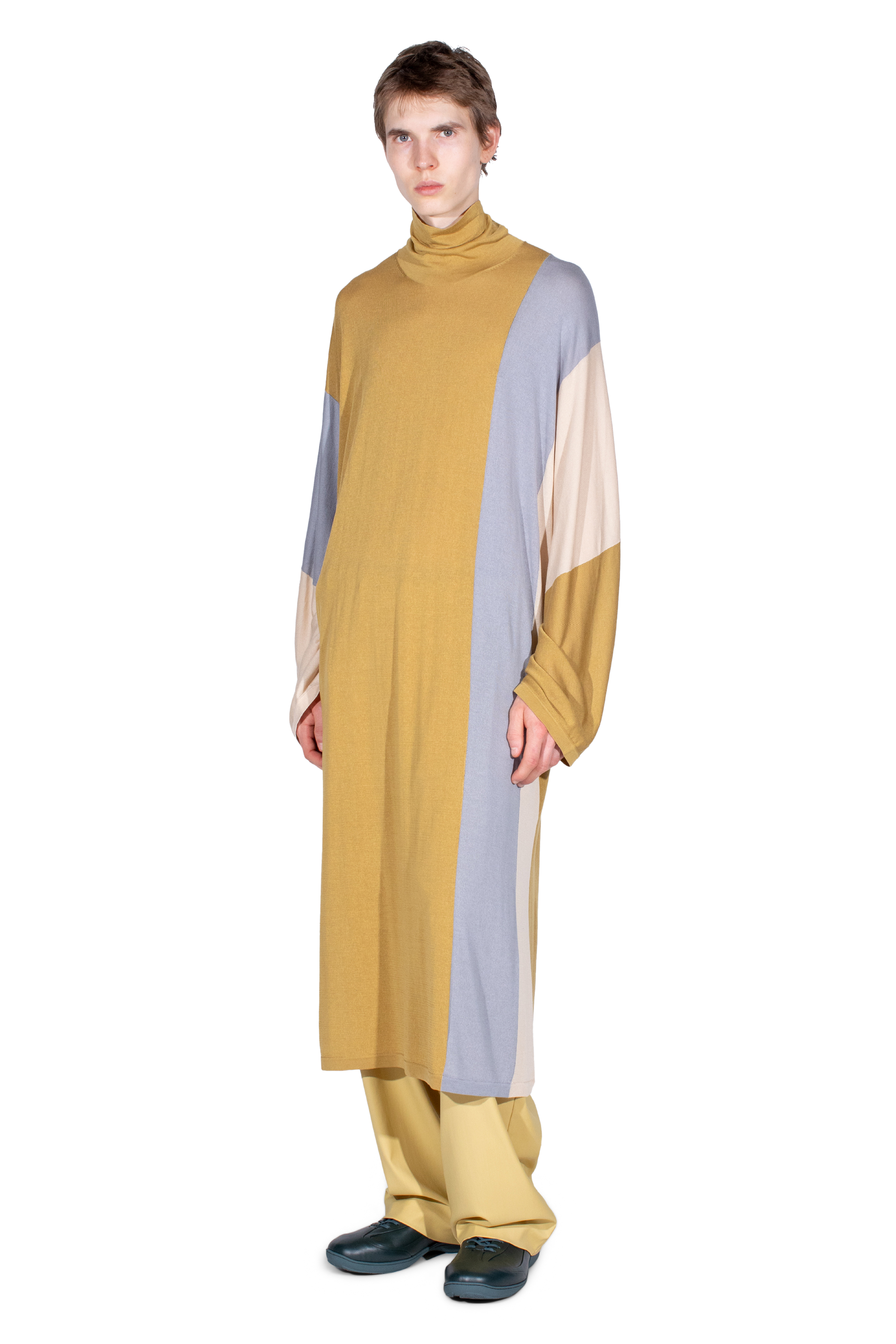 Kiko Kostadinov Knitwear SIGO Knit Tunic tunique Ochre en soie