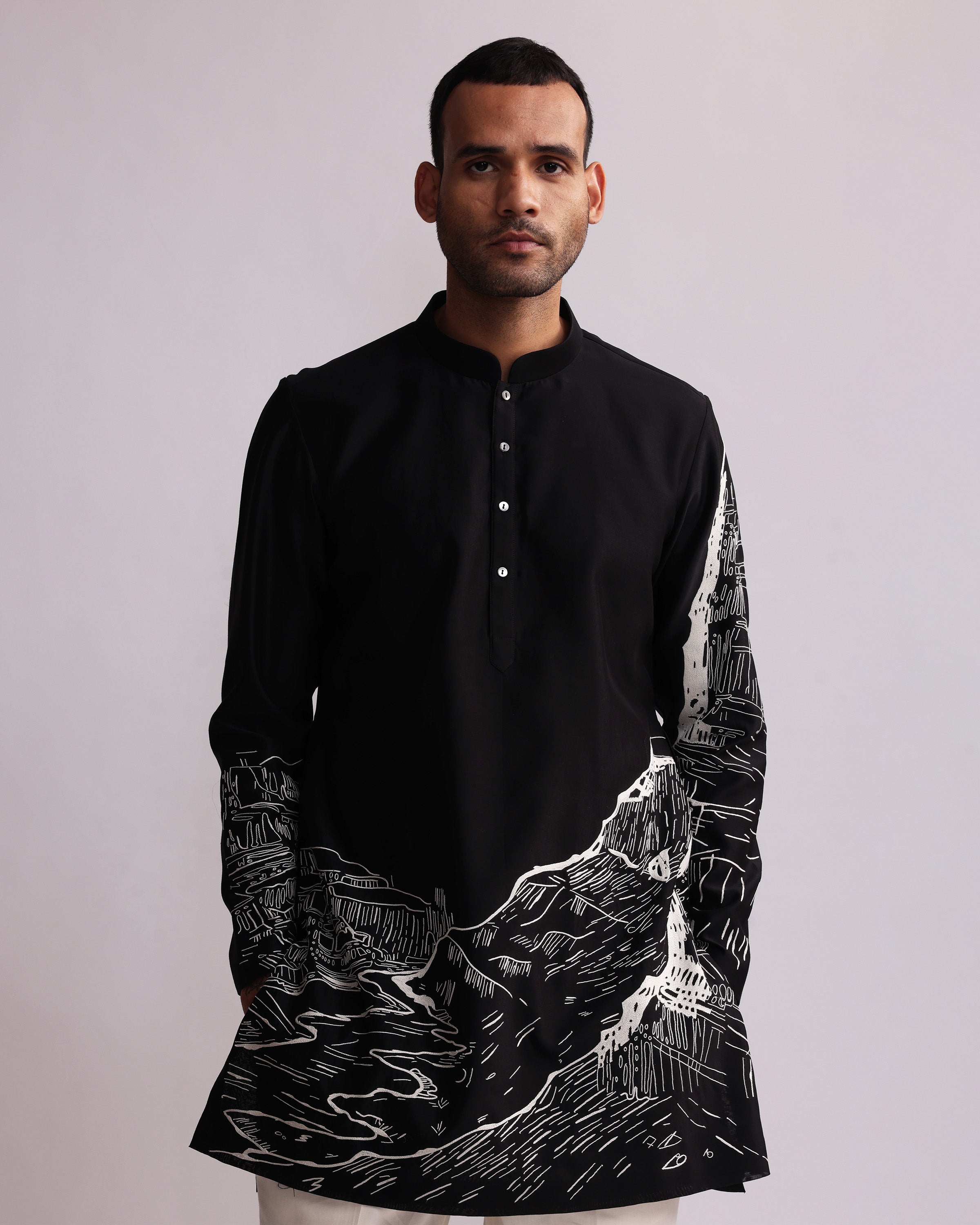 COUNTRYMADE No Man’s Land Canyon ensemble kurta brodé chanderi