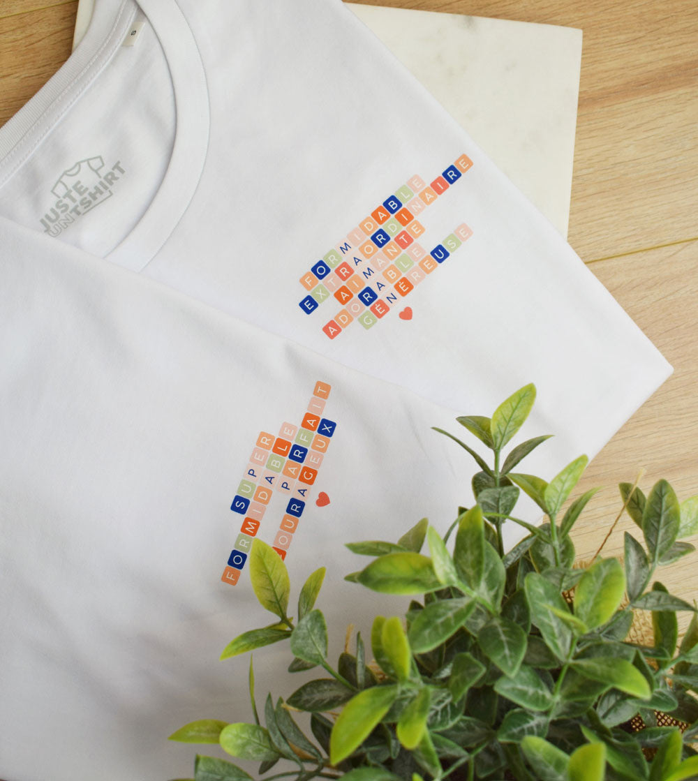 Juste Un T-shirt T-shirts Imprimés Papa Scrabble t-shirt homme imprimé