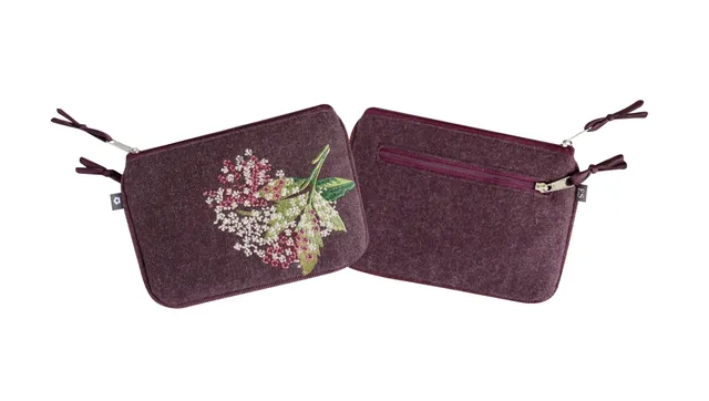 Sourire Multicolore Sacs et pochettes Juliet porte-monnaie navy et prune brodé